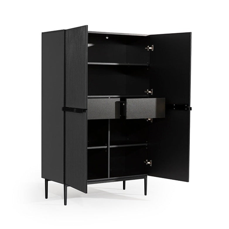 Buffet 2 portes 100 x 160 cm Nicole avec pied en métal noir