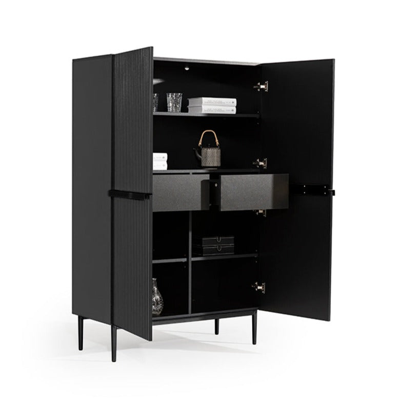 Buffet 2 portes 100 x 160 cm Nicole avec pied en métal noir