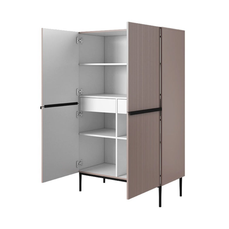 Buffet 2 portes 100 x 160 cm Nicole avec pied en métal noir