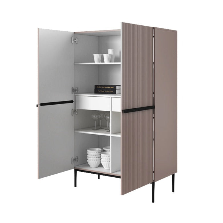Buffet 2 portes 100 x 160 cm Nicole avec pied en métal noir