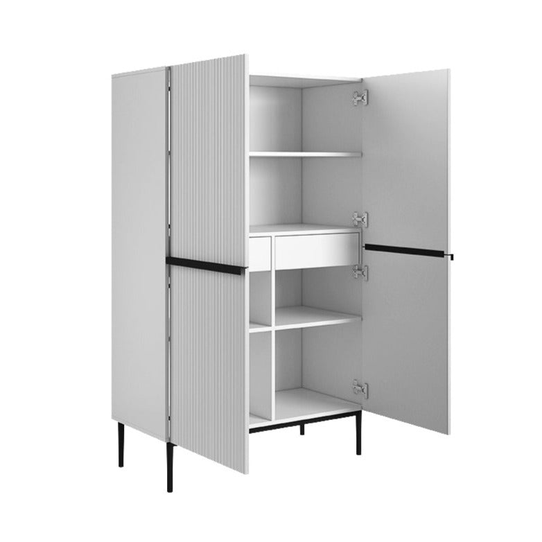 Buffet 2 portes 100 x 160 cm Nicole avec pied en métal noir