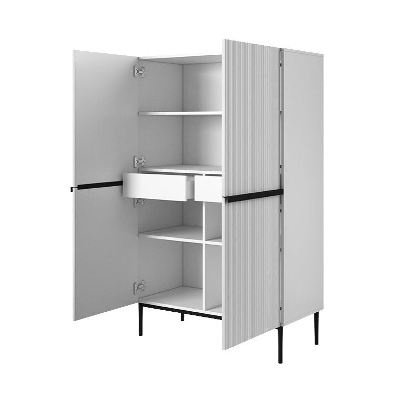 Buffet 2 portes 100 x 160 cm Nicole avec pied en métal noir