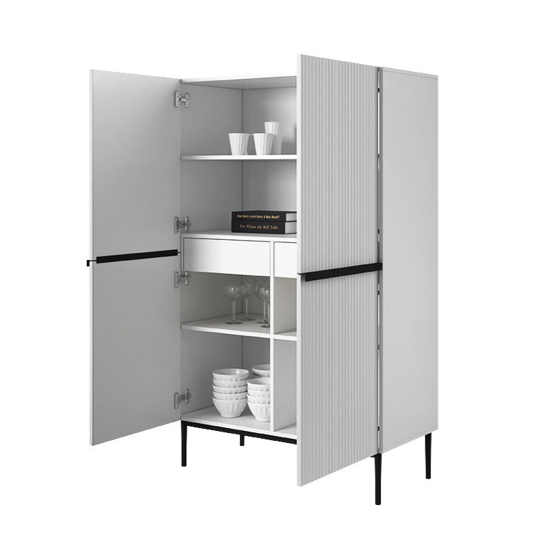 Buffet 2 portes 100 x 160 cm Nicole avec pied en métal noir