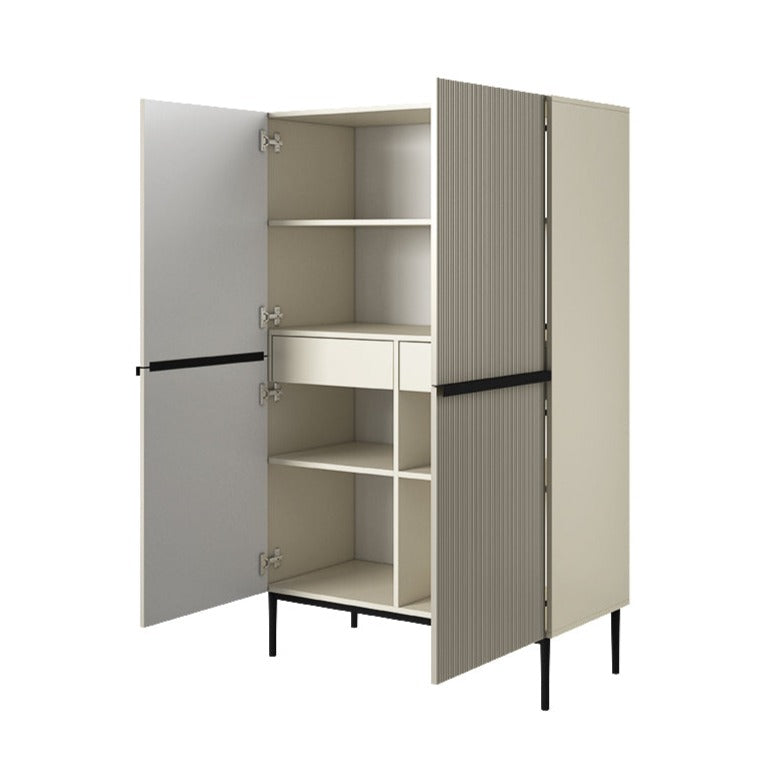 Buffet 2 portes 100 x 160 cm Nicole avec pied en métal noir