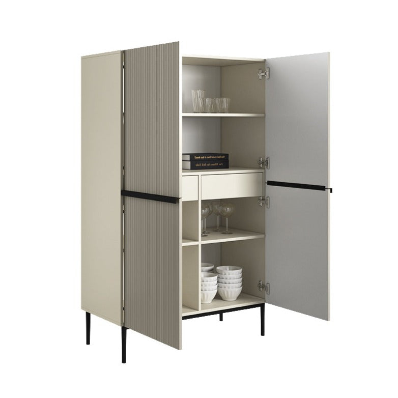 Buffet 2 portes 100 x 160 cm Nicole avec pied en métal noir