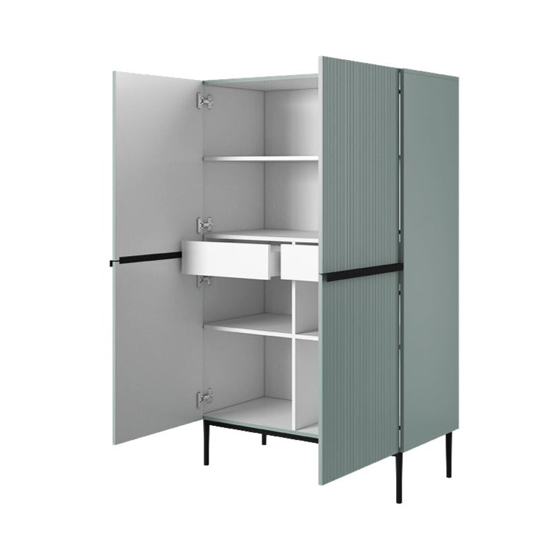 Buffet 2 portes 100 x 160 cm Nicole avec pied en métal noir