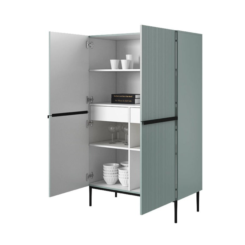 Buffet 2 portes 100 x 160 cm Nicole avec pied en métal noir