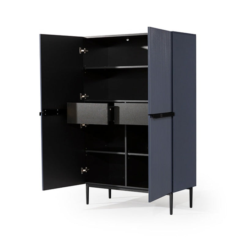Buffet 2 portes 100 x 160 cm Nicole avec pied en métal noir