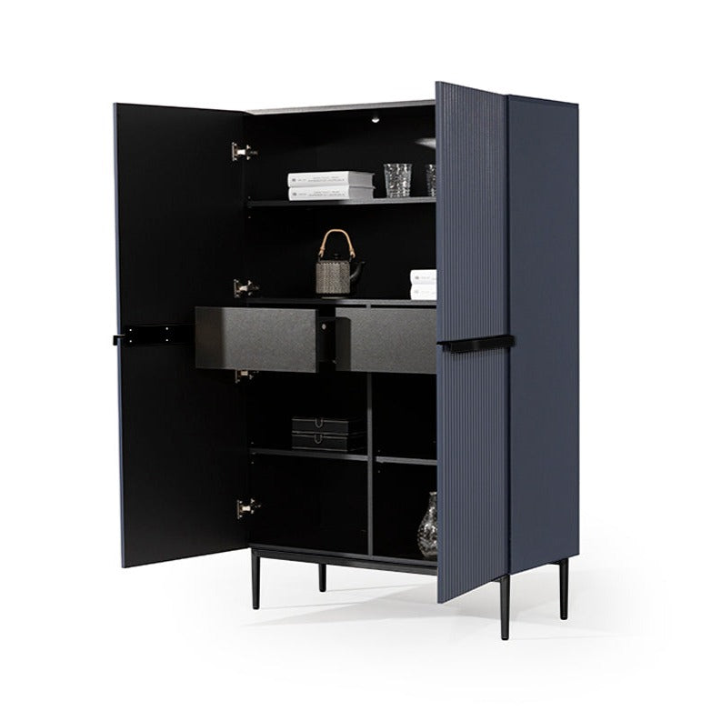 Buffet 2 portes 100 x 160 cm Nicole avec pied en métal noir