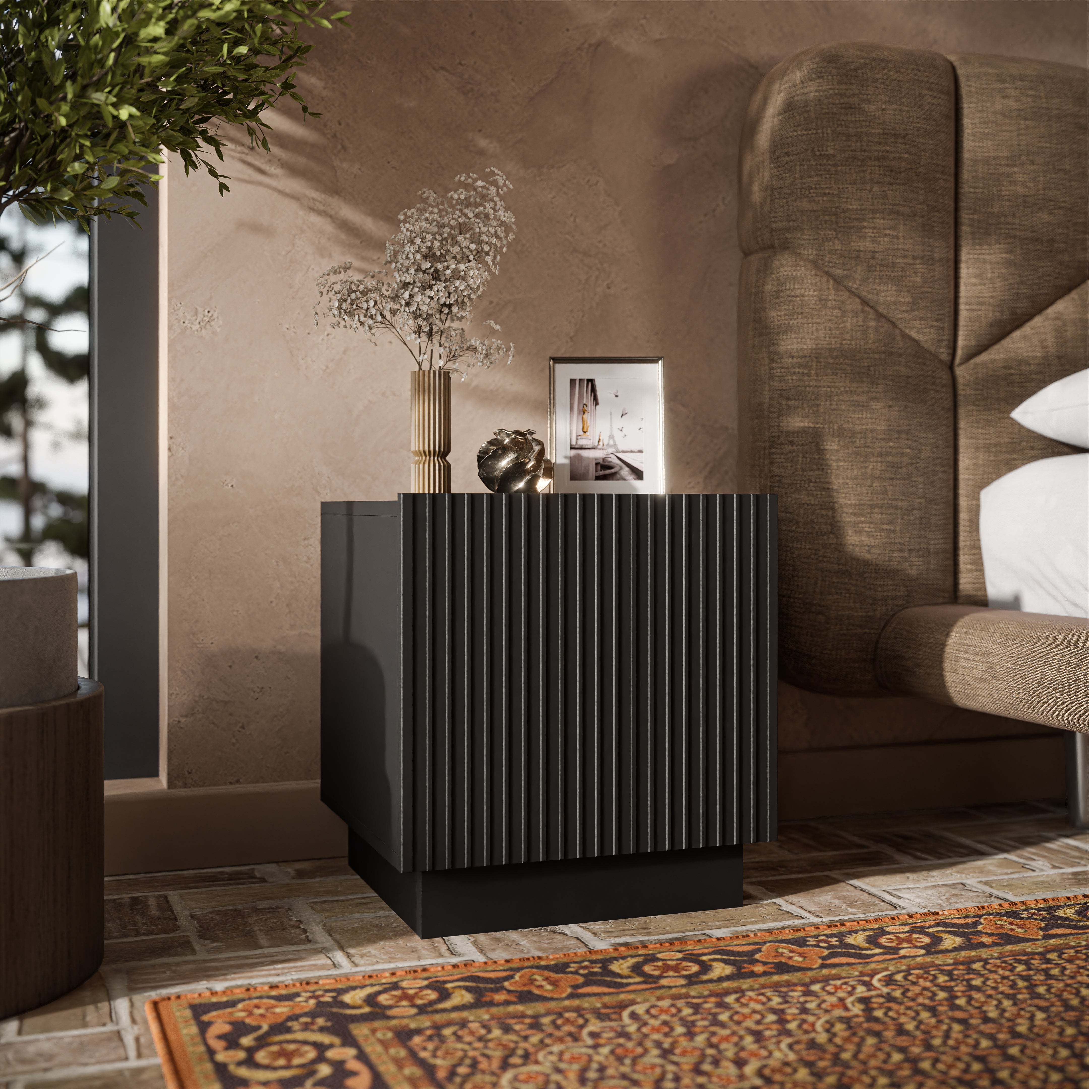 Table de chevet 1 porte Claire 45x47 cm