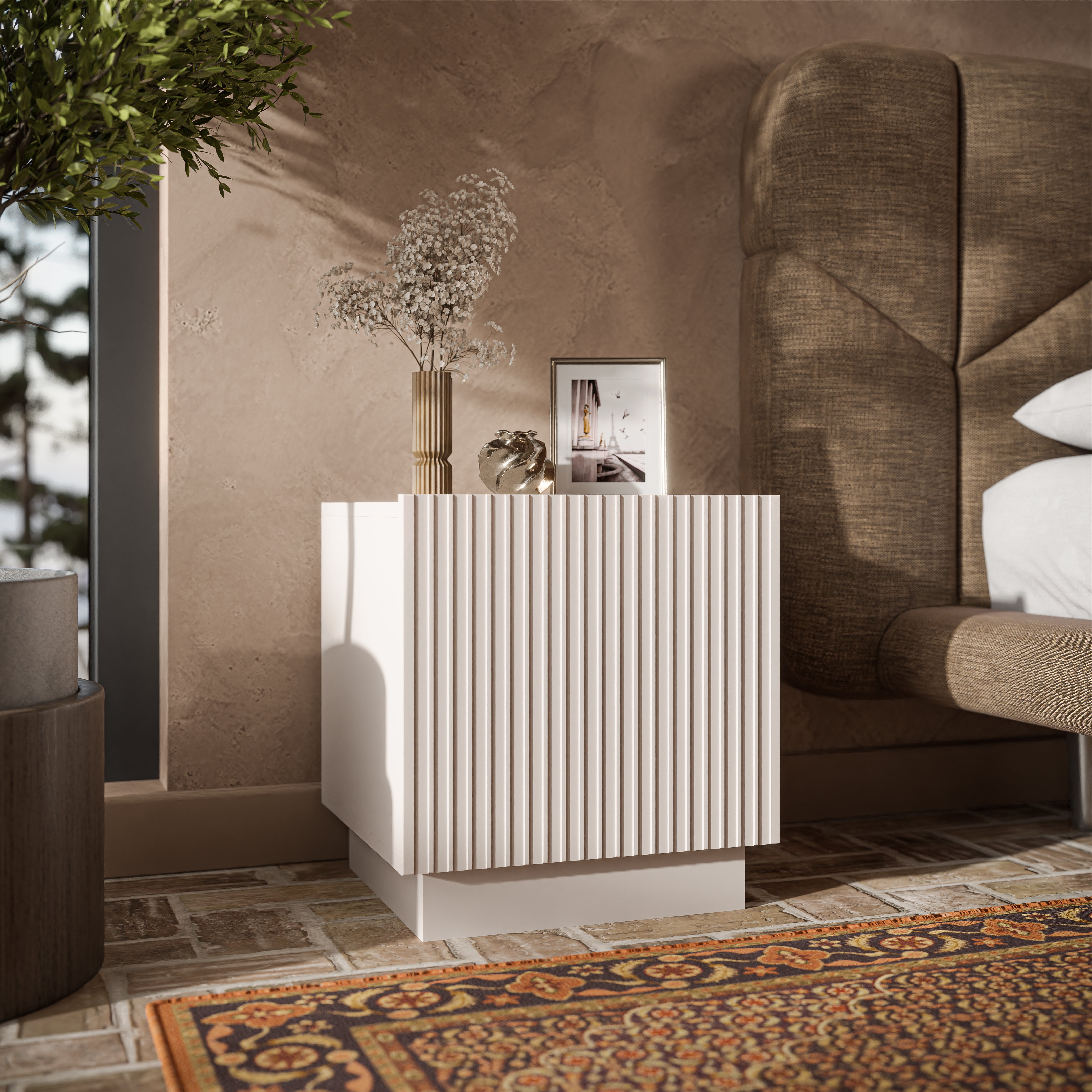 Table de chevet 1 porte Claire 45x47 cm