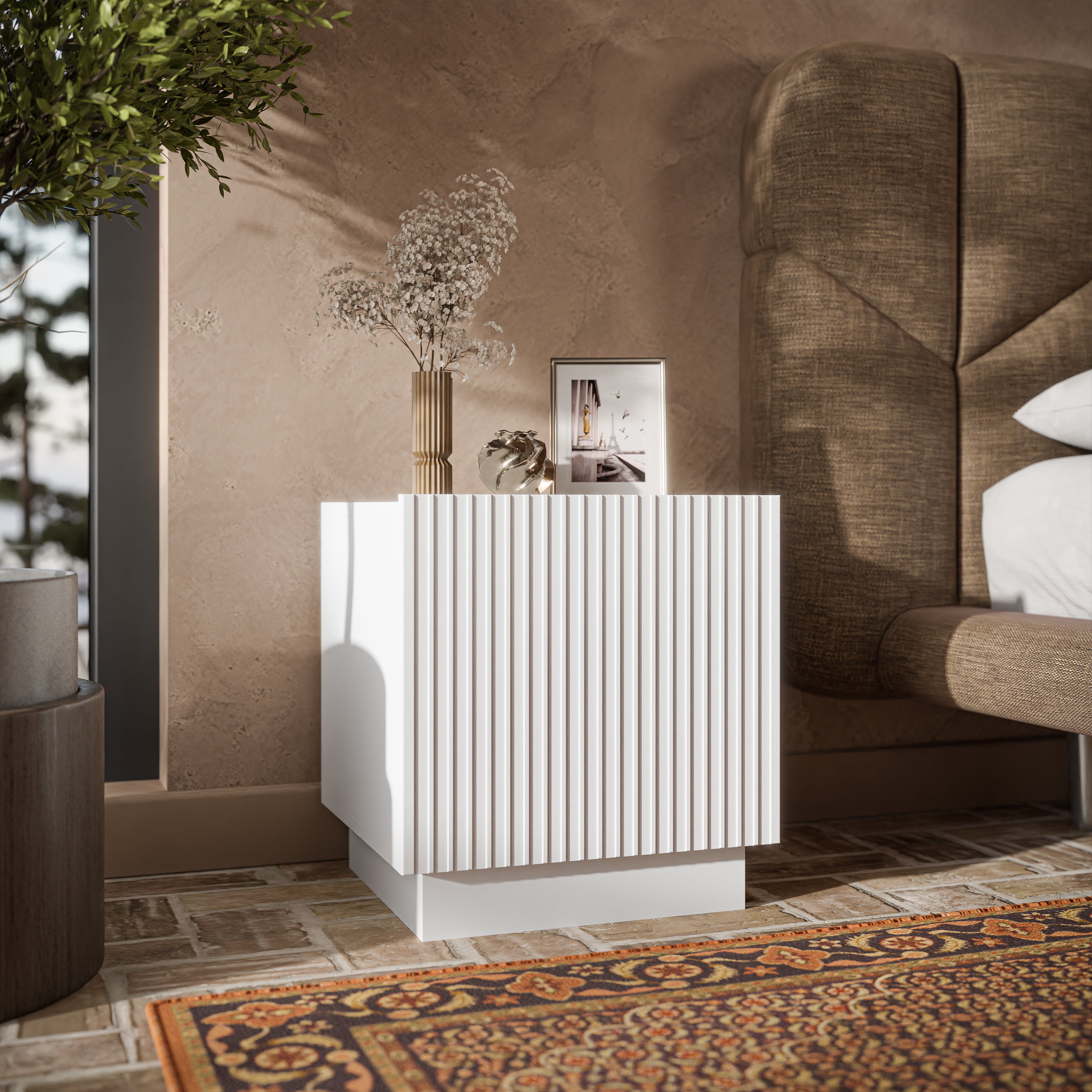 Table de chevet 1 porte Claire 45x47 cm