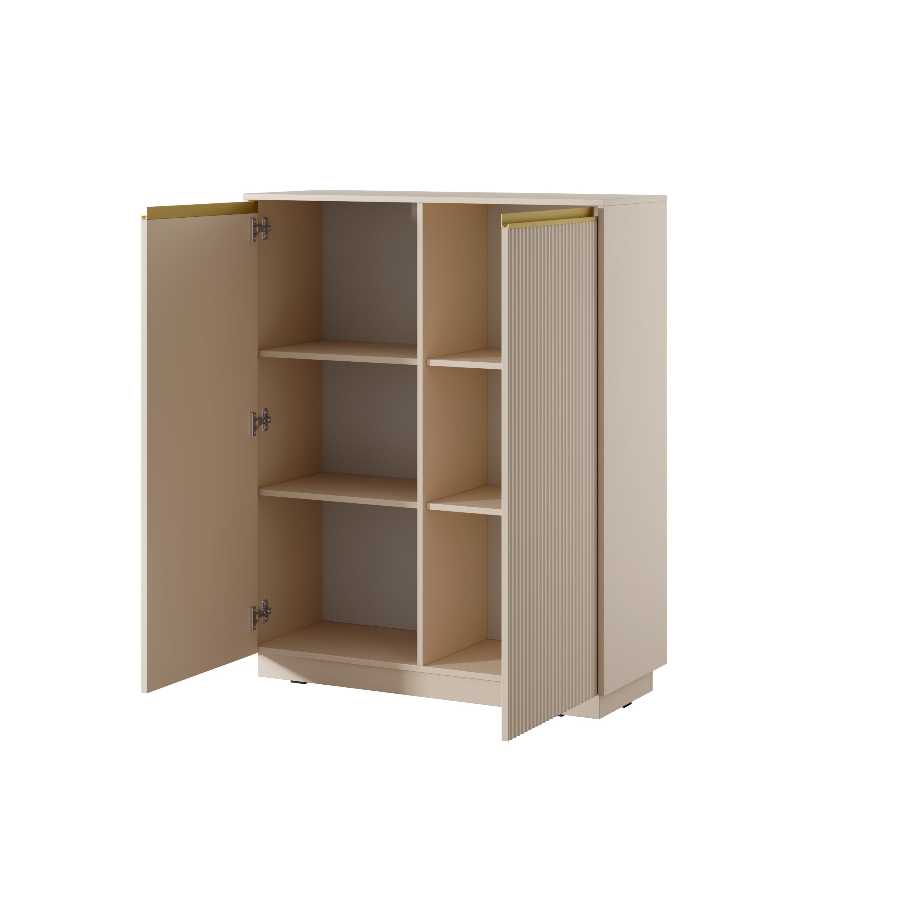 Buffet 2 portes en bois laminé doré 104x127 cm