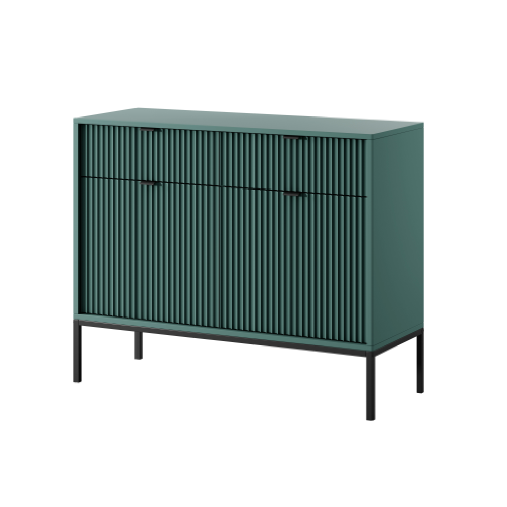 Buffet avec pieds en métal 2 portes et 2 tiroirs en bois laminé Miseno 104x83 cm