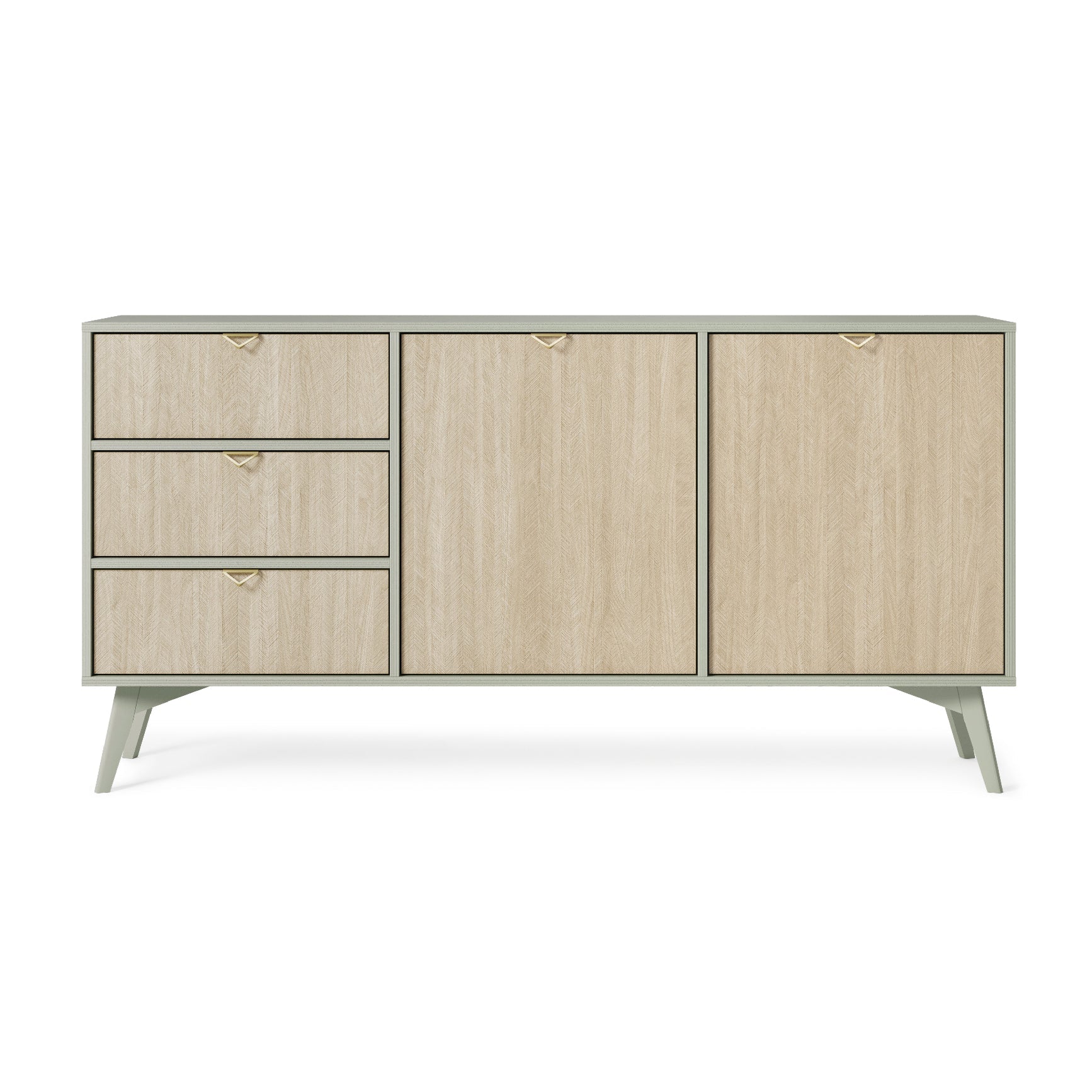 Buffet 2 portes et 3 tiroirs en bois laminé Vanity 158x80 cm