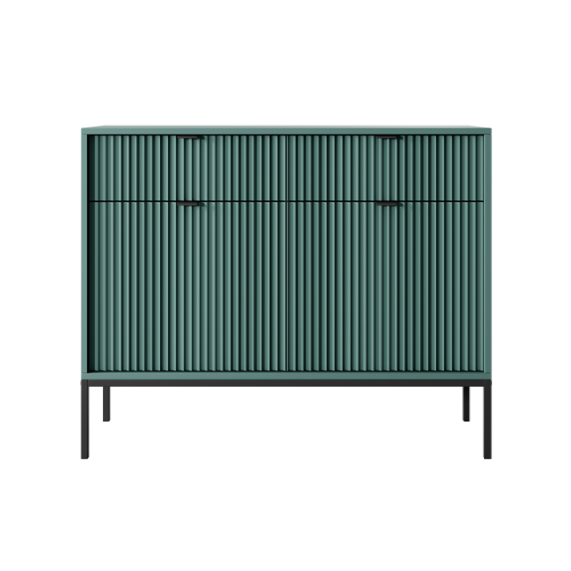 Buffet avec pieds en métal 2 portes et 2 tiroirs en bois laminé Miseno 104x83 cm