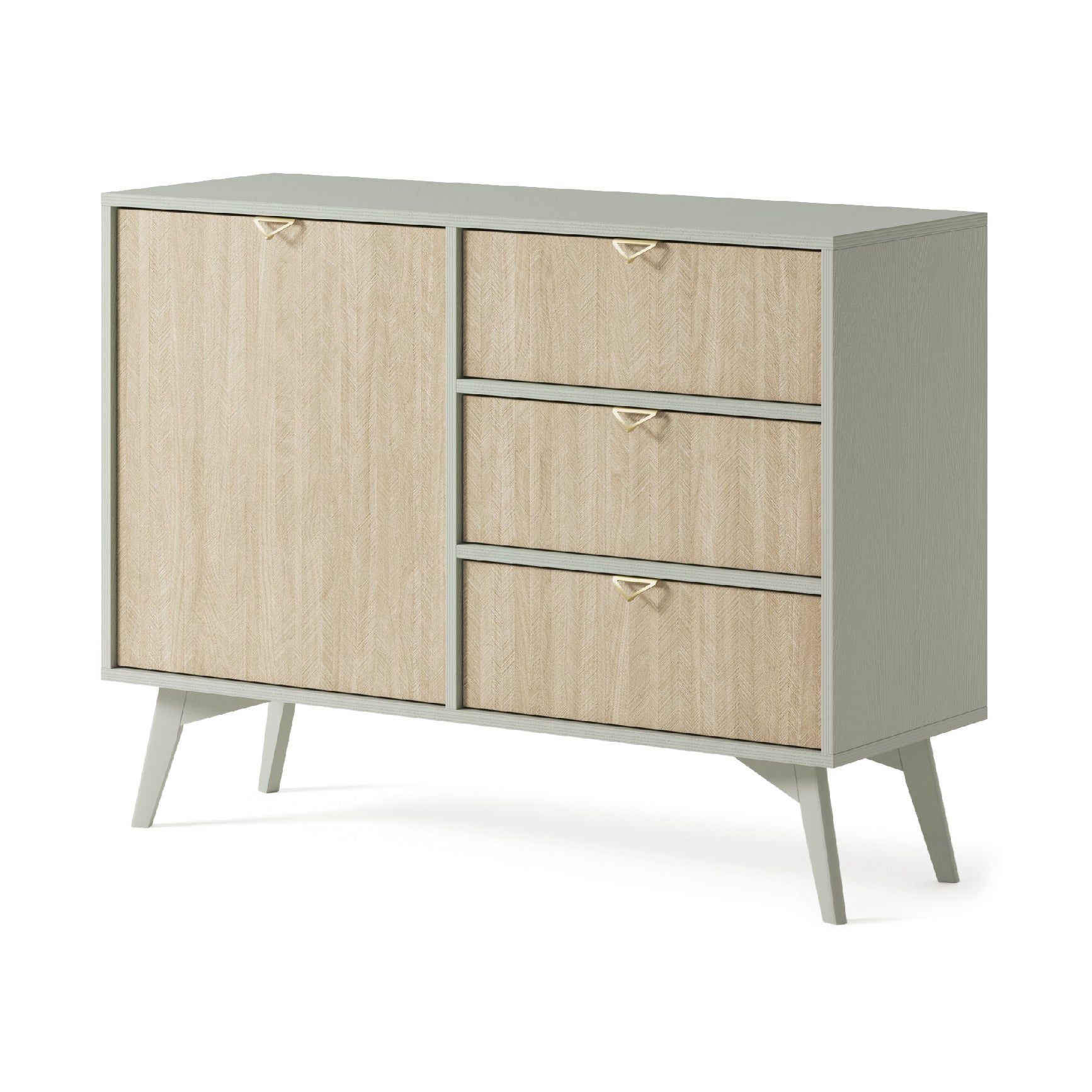 Buffet 1 porte et 3 tiroirs en bois laminé Vanity 106x80 cm