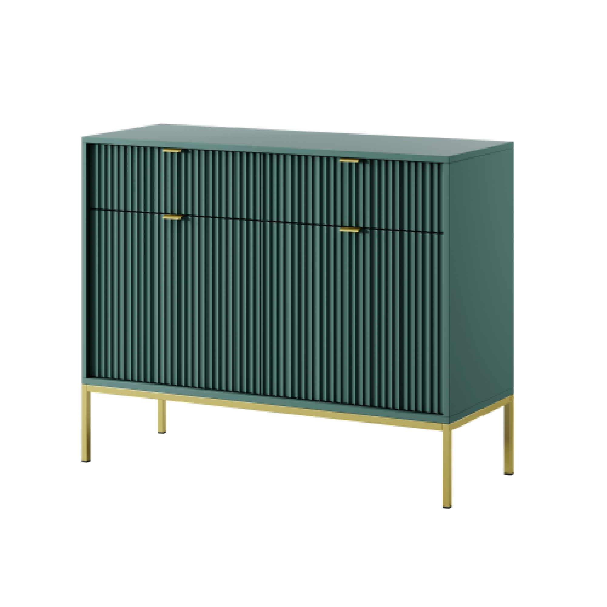 Buffet avec pieds en métal 2 portes et 2 tiroirs en bois laminé Miseno 104x83 cm