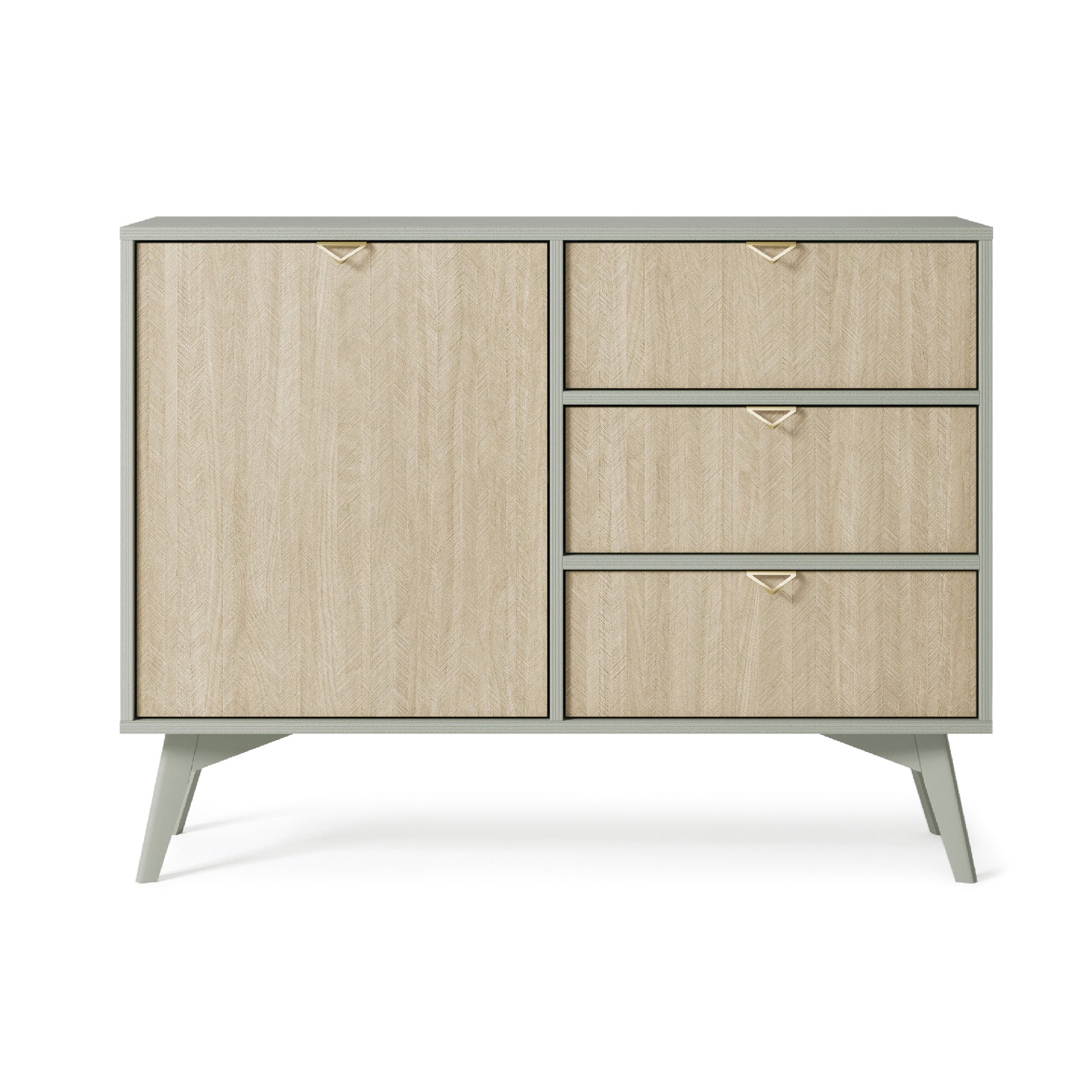Buffet 1 porte et 3 tiroirs en bois laminé Vanity 106x80 cm