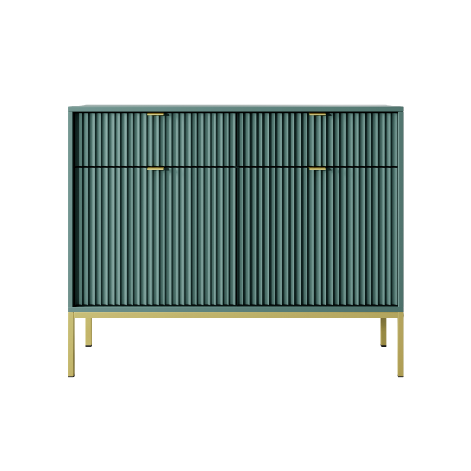 Buffet avec pieds en métal 2 portes et 2 tiroirs en bois laminé Miseno 104x83 cm