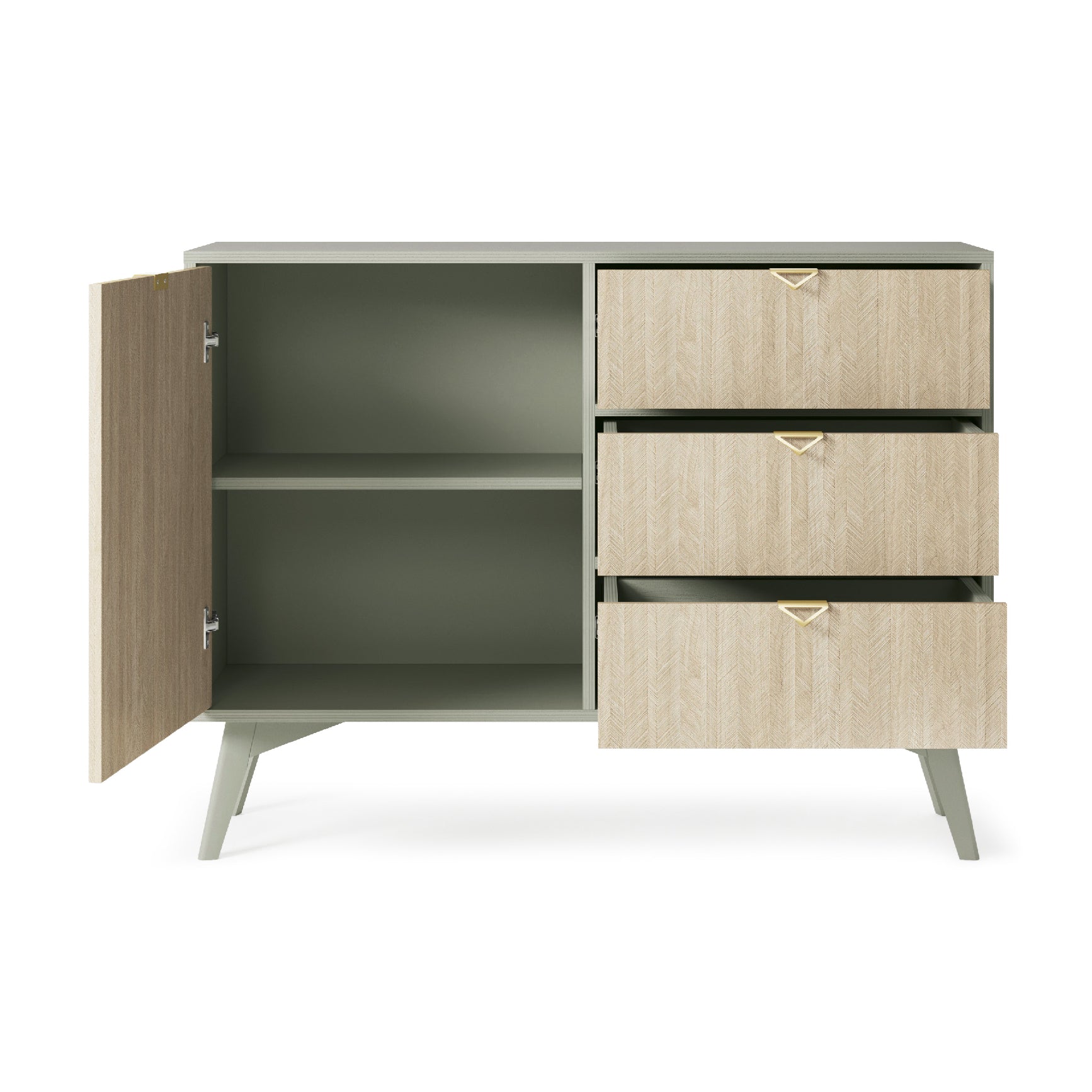 Buffet 1 porte et 3 tiroirs en bois laminé Vanity 106x80 cm