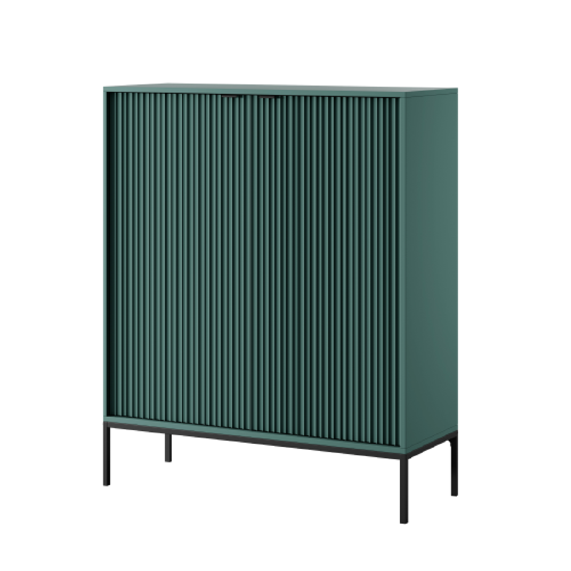 Buffet avec pieds en métal 2 portes en bois laminé Miseno 104x125 cm