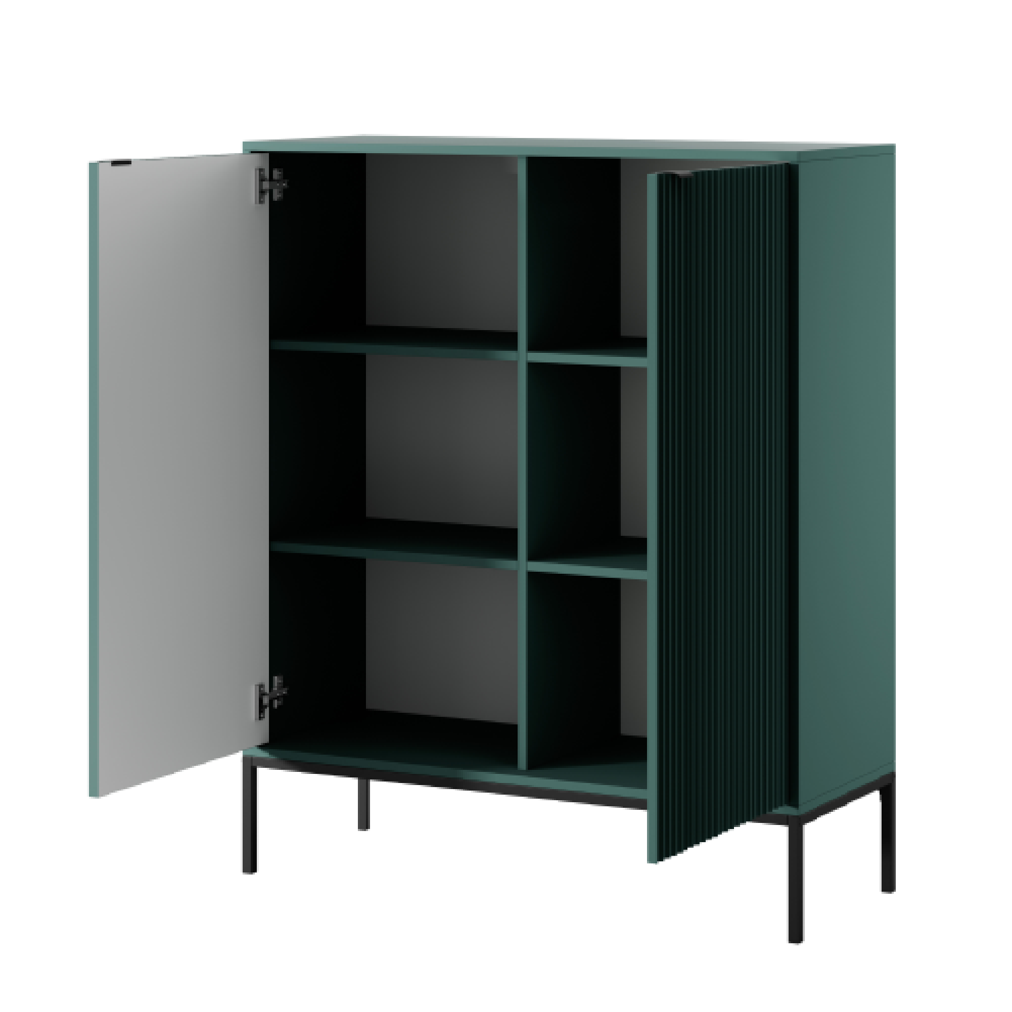 Buffet avec pieds en métal 2 portes en bois laminé Miseno 104x125 cm