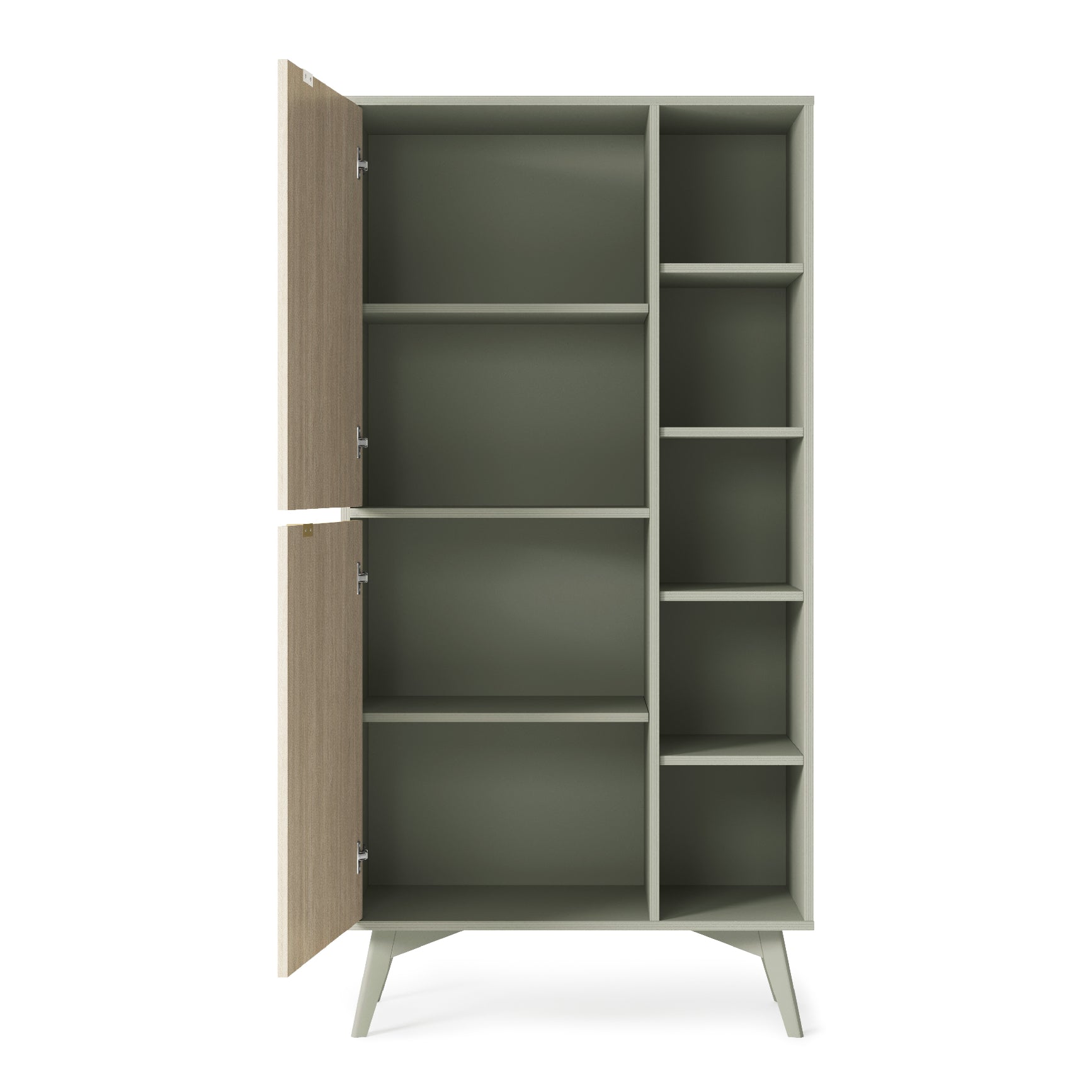 Buffet 2 portes 5 étagères ouvertes en bois laminé Vanity 80x160 cm