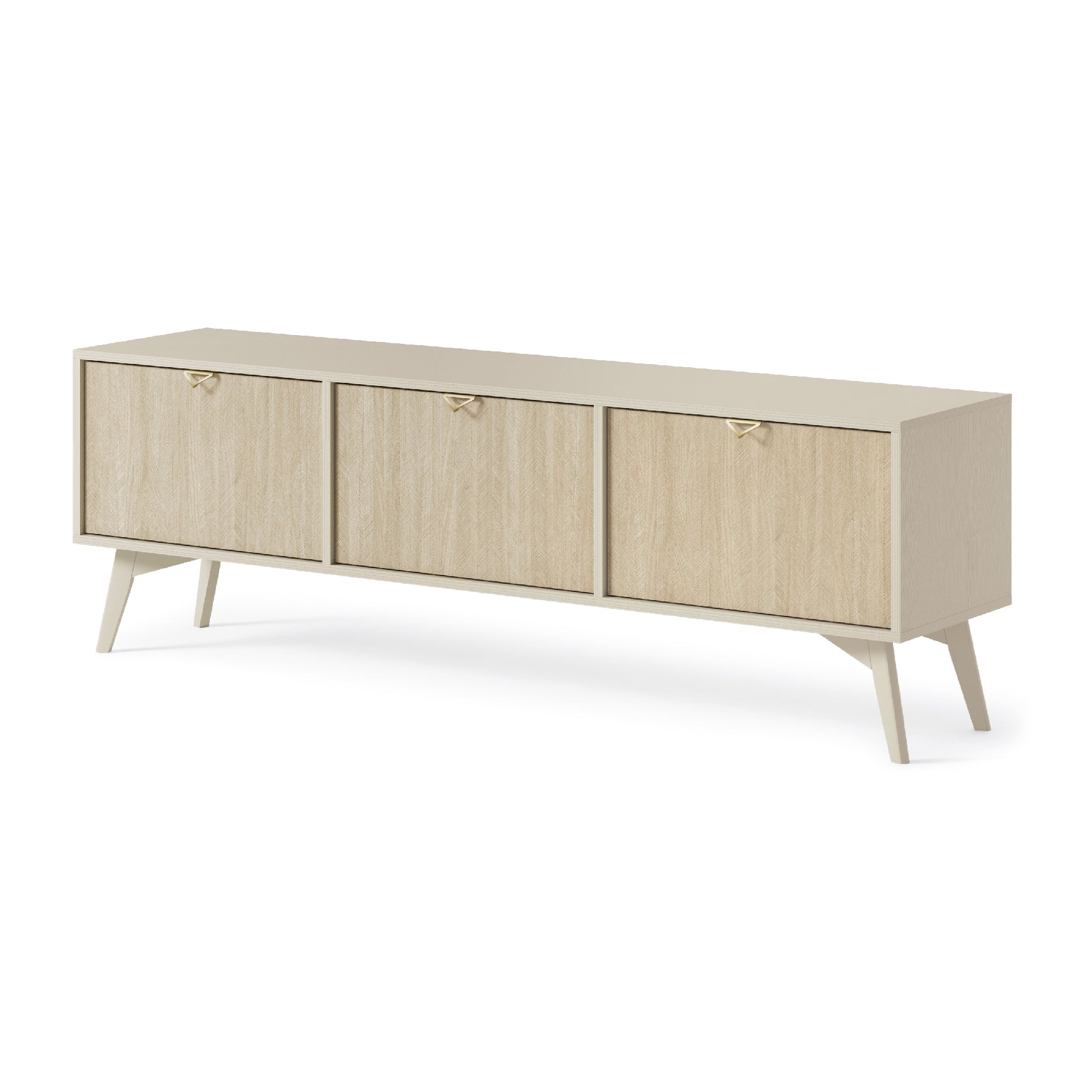 Meuble TV 3 portes en bois laminé Vanity 158x52 cm