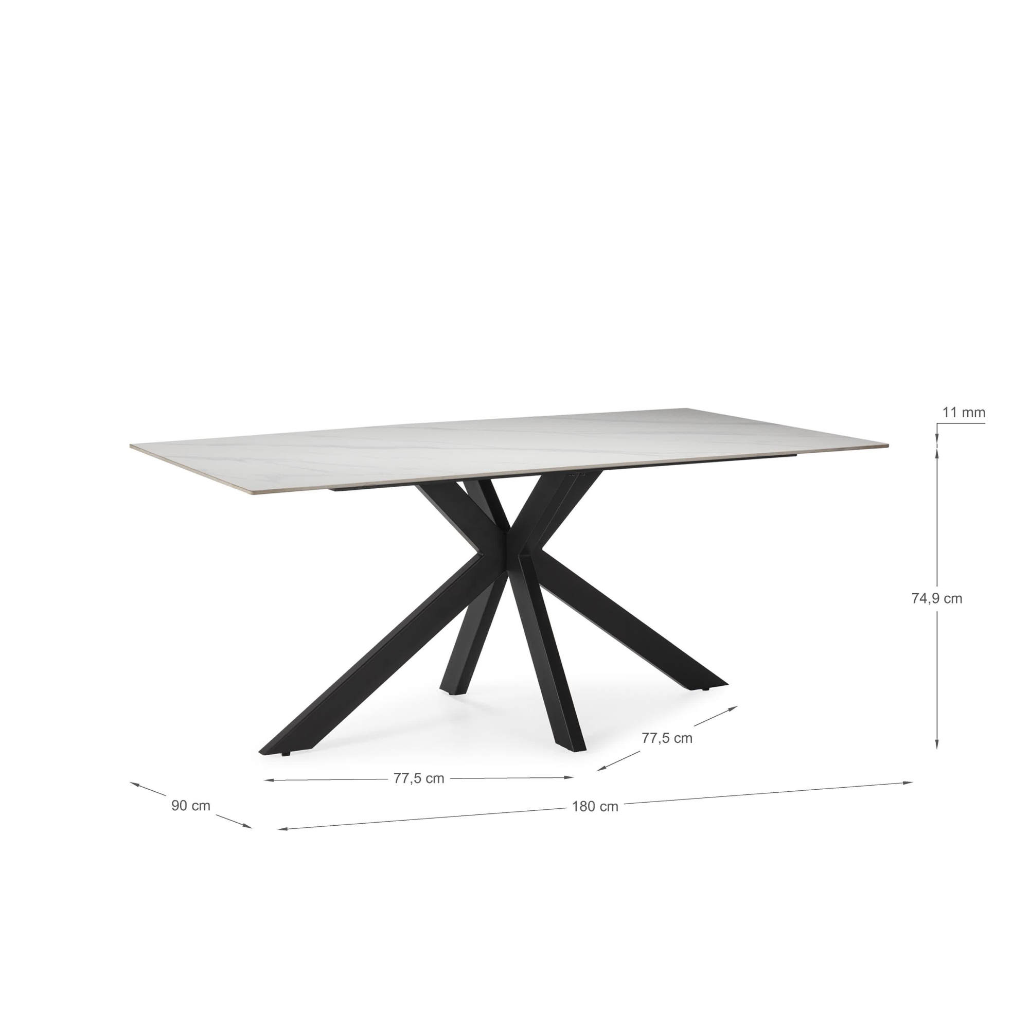 Tavolo fisso 6 posti in pietra Stella 180x76 cm