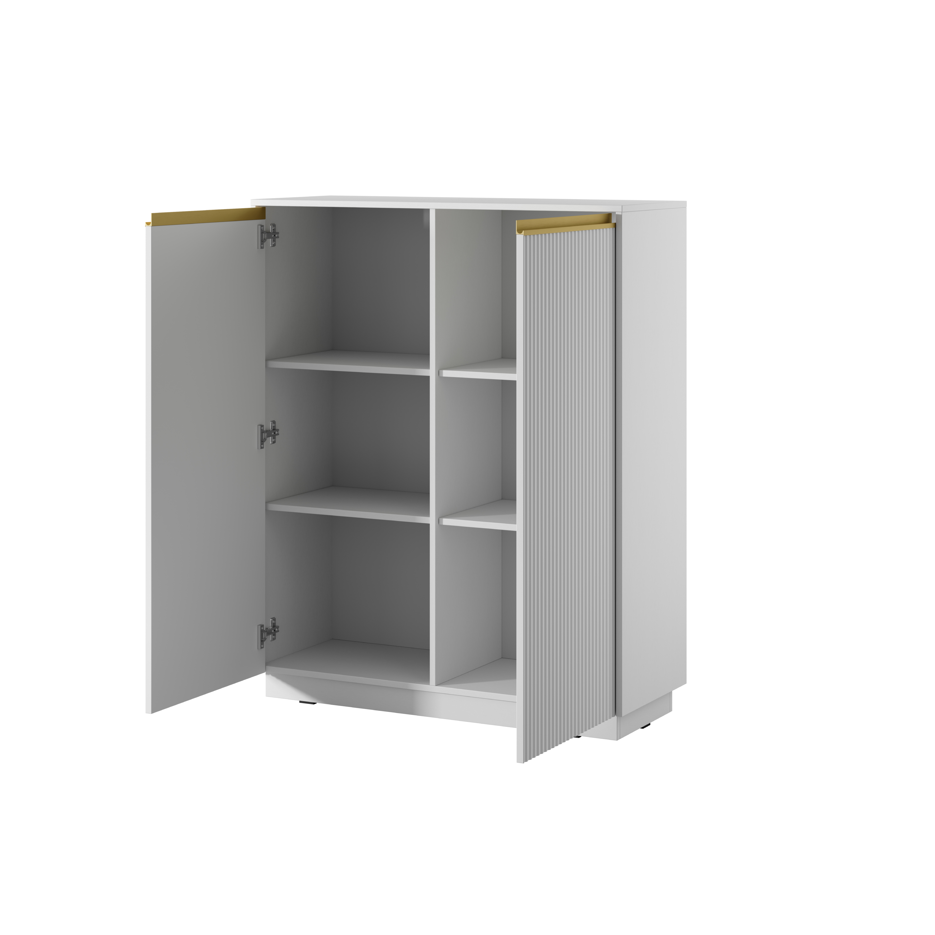 Buffet 2 portes en bois laminé doré 104x127 cm