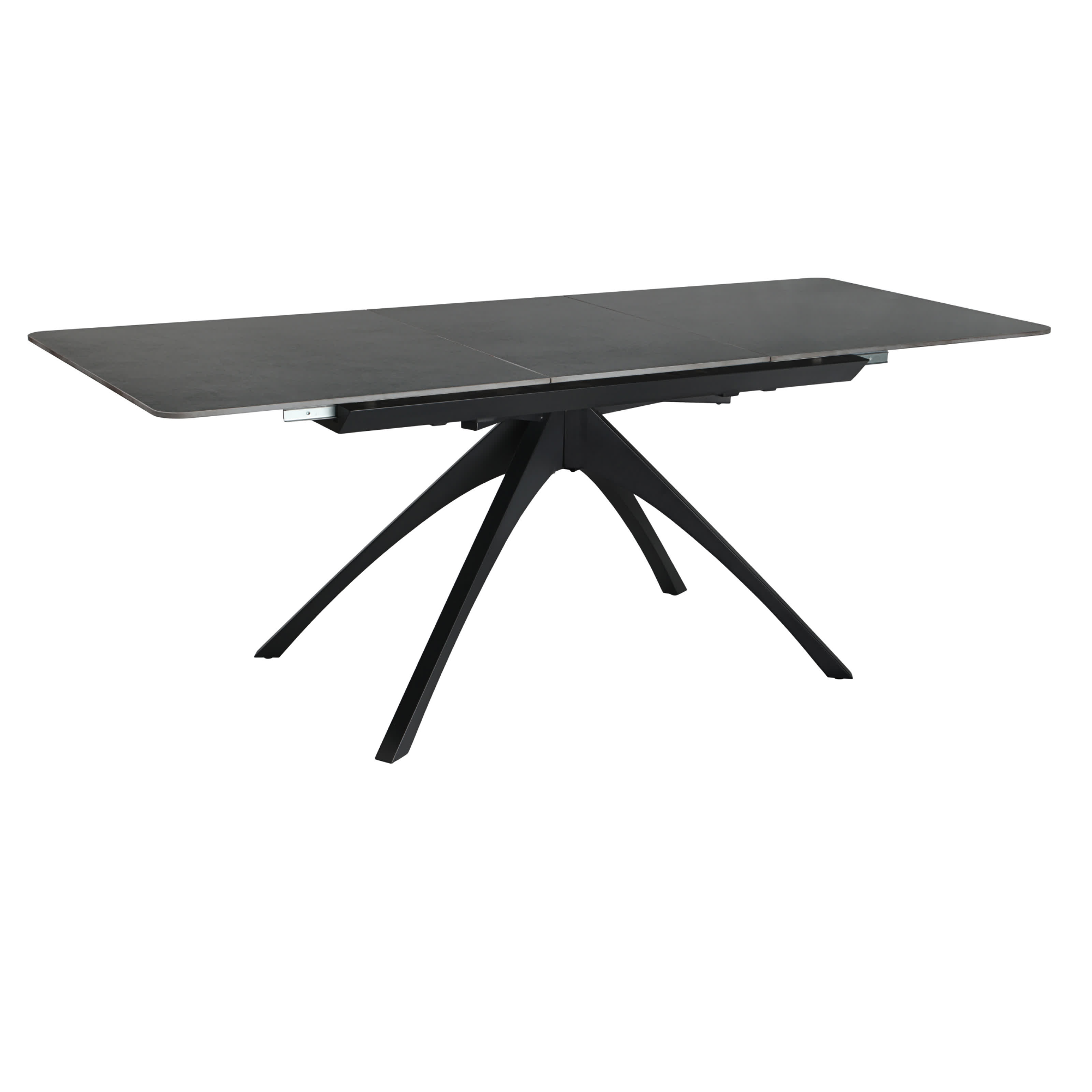 Tavolo allungabile da 4/8 persone in pietra nero Becca 150/200x76 cm