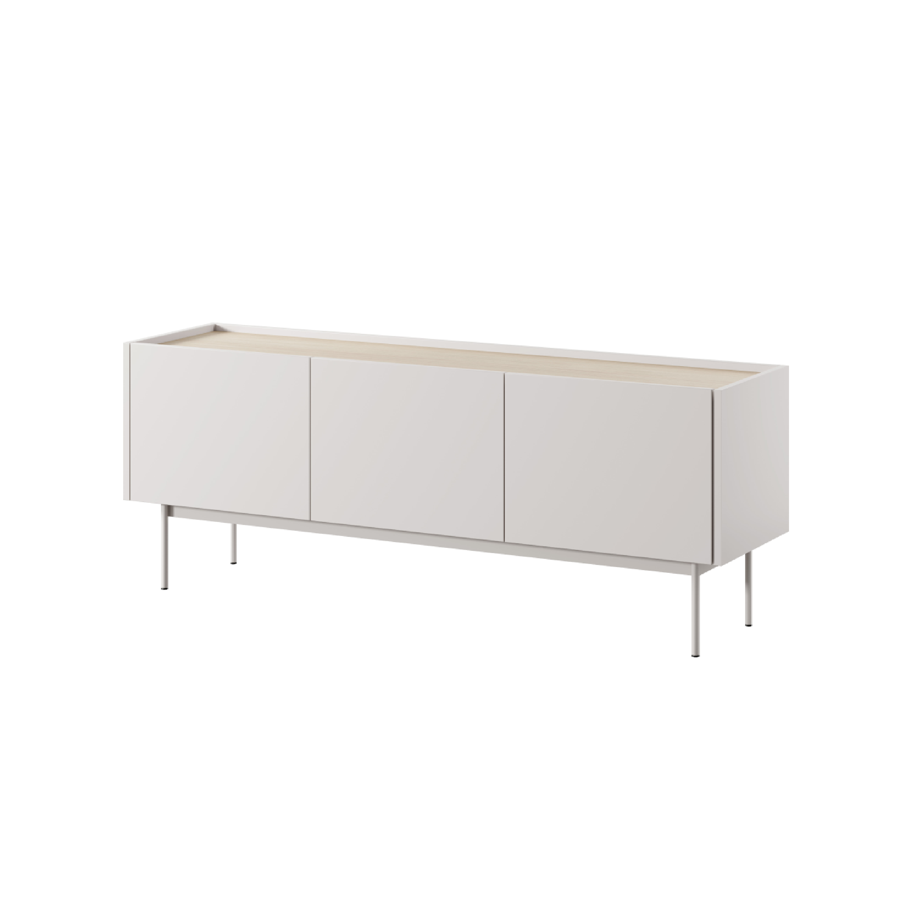 Meuble TV 3 portes en bois laminé Lago 144x55 cm