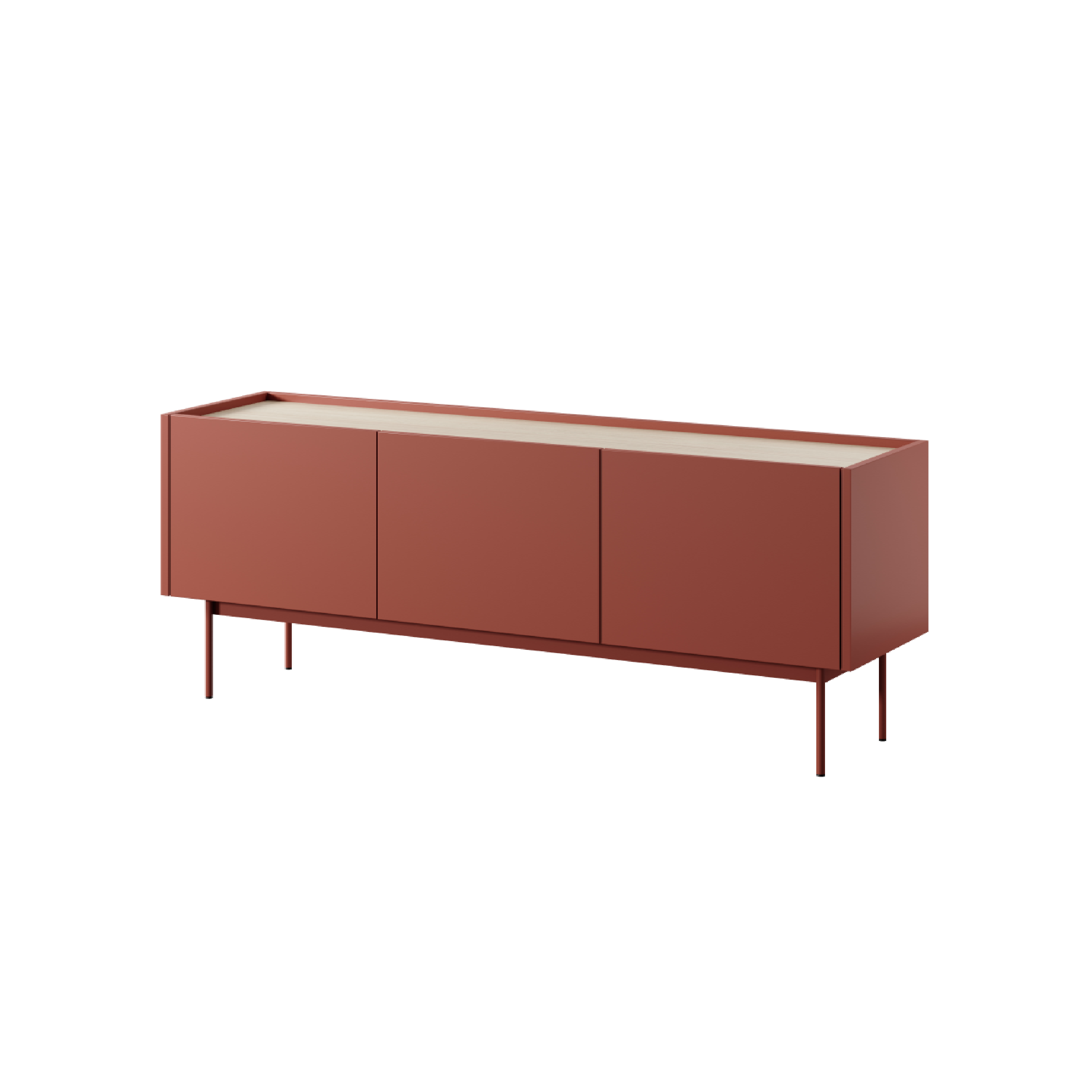 Meuble TV 3 portes en bois laminé Lago 144x55 cm