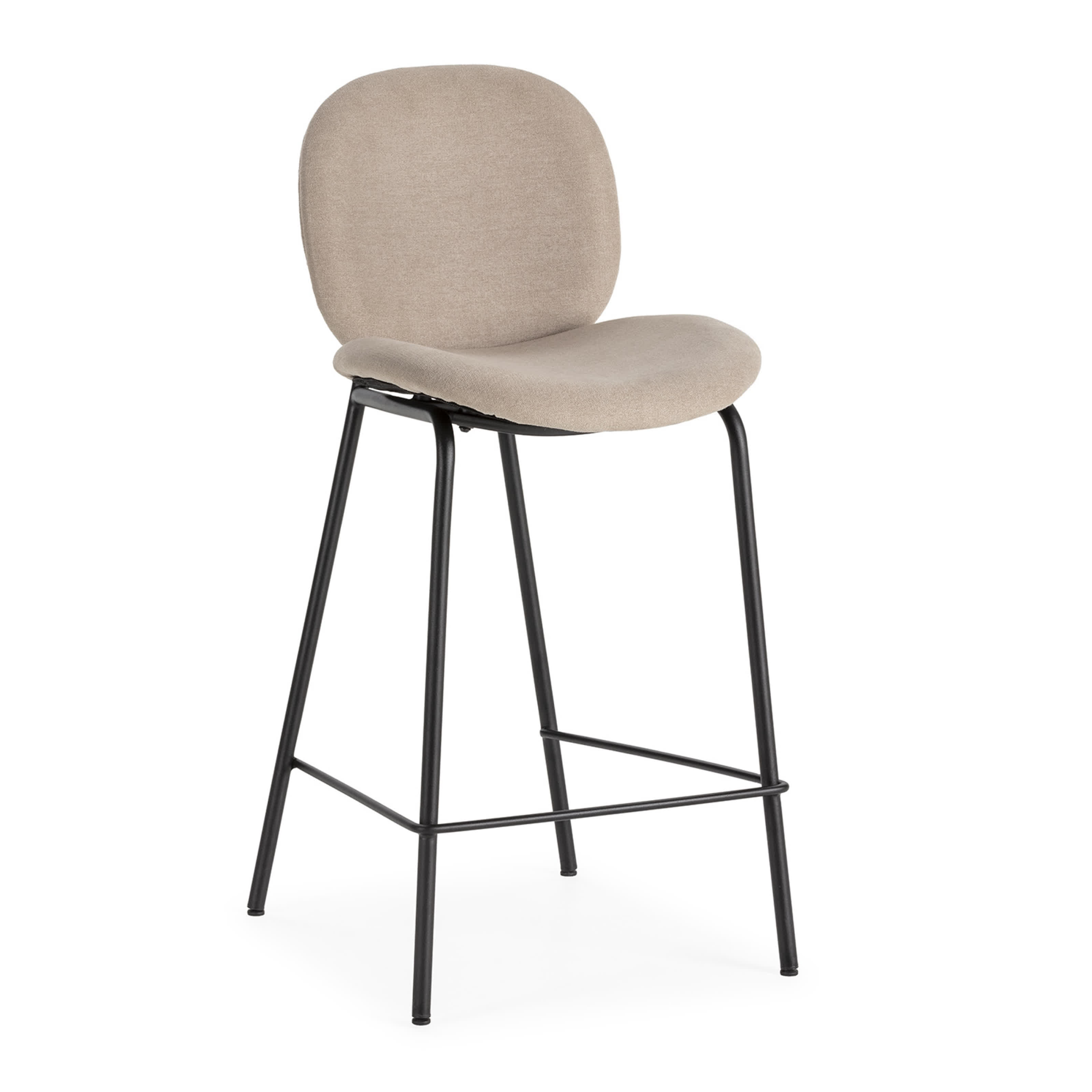 Set di 2 sgabelli in tessuto e struttura in metallo Corinna 46x48 h93 cm