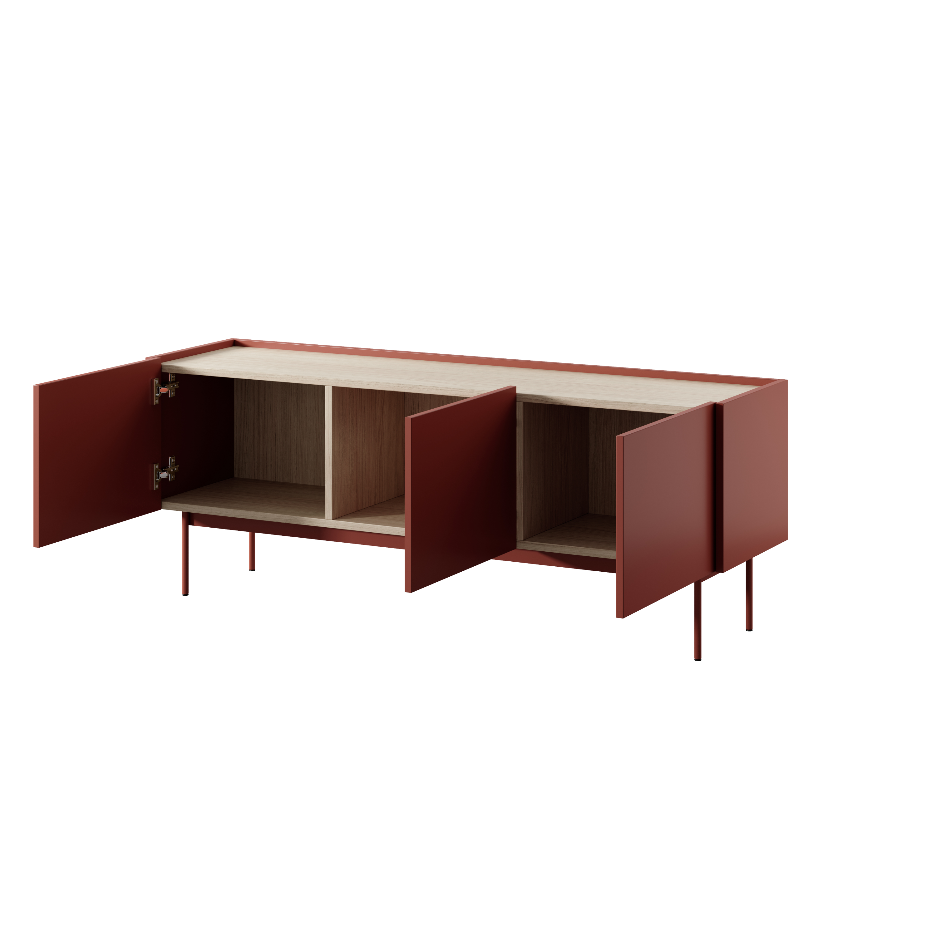 Meuble TV 3 portes en bois laminé Lago 144x55 cm