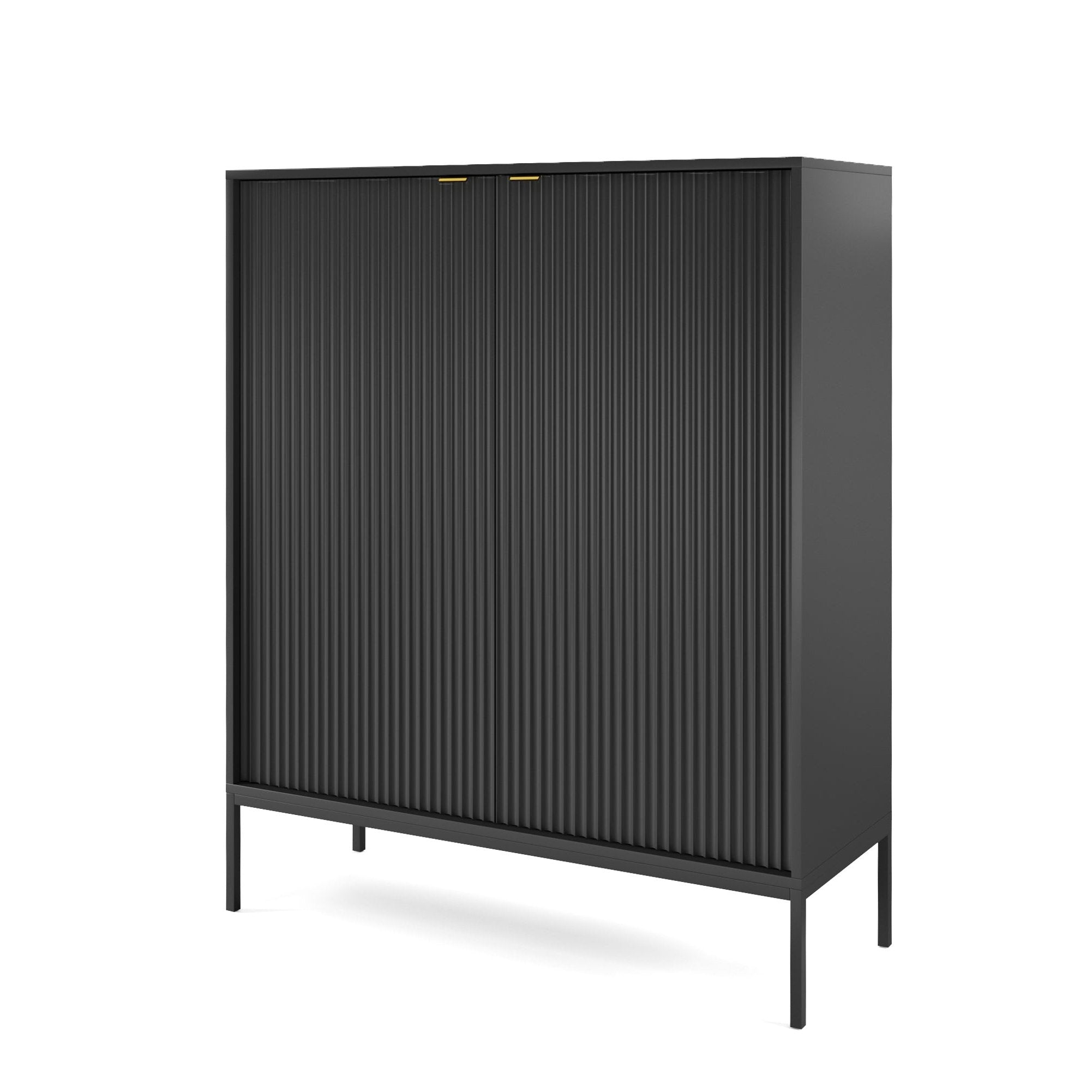 Buffet avec pieds en métal 2 portes en bois laminé Miseno 104x125 cm