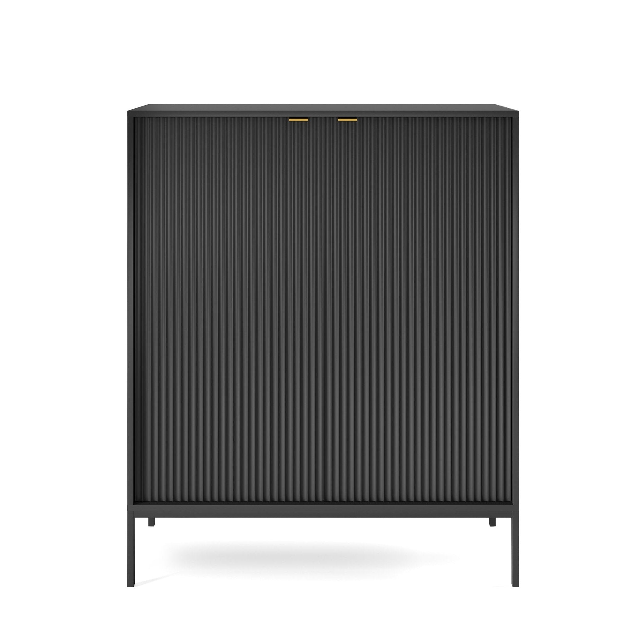 Buffet avec pieds en métal 2 portes en bois laminé Miseno 104x125 cm