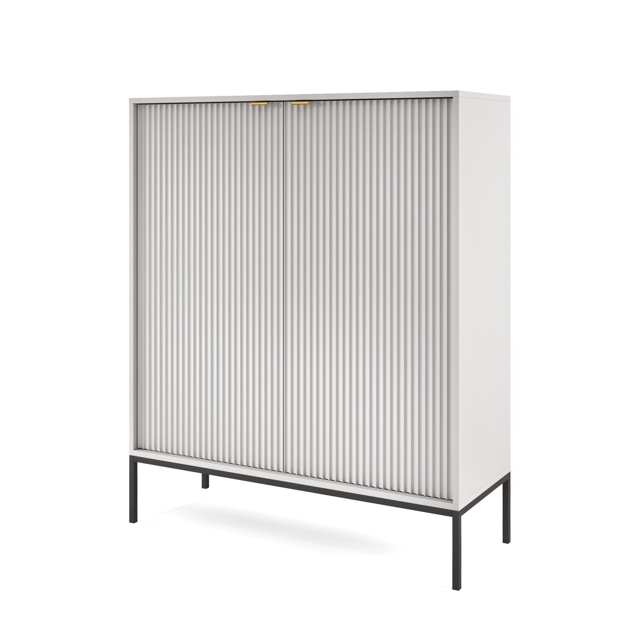 Buffet avec pieds en métal 2 portes en bois laminé Miseno 104x125 cm