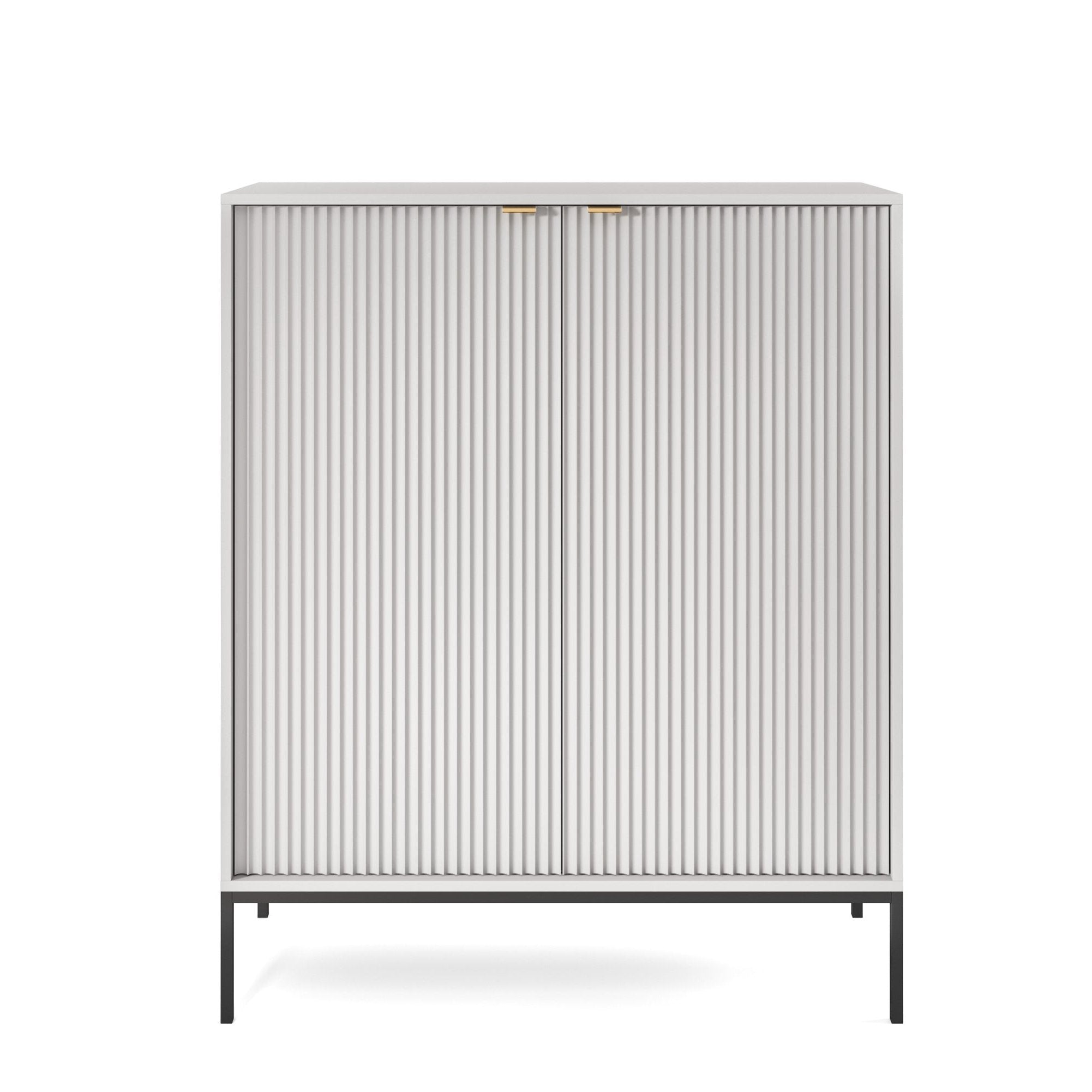 Buffet avec pieds en métal 2 portes en bois laminé Miseno 104x125 cm