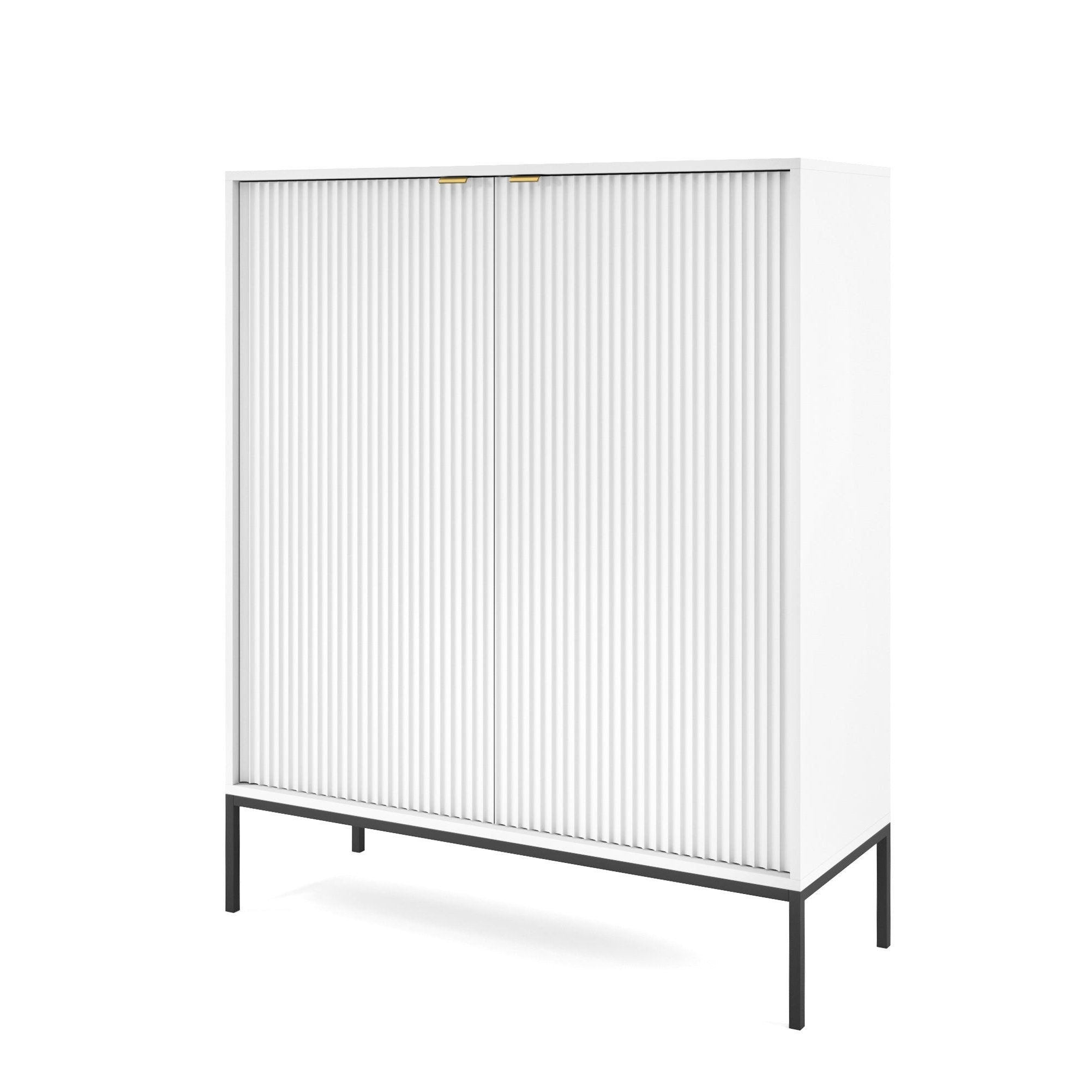 Buffet avec pieds en métal 2 portes en bois laminé Miseno 104x125 cm