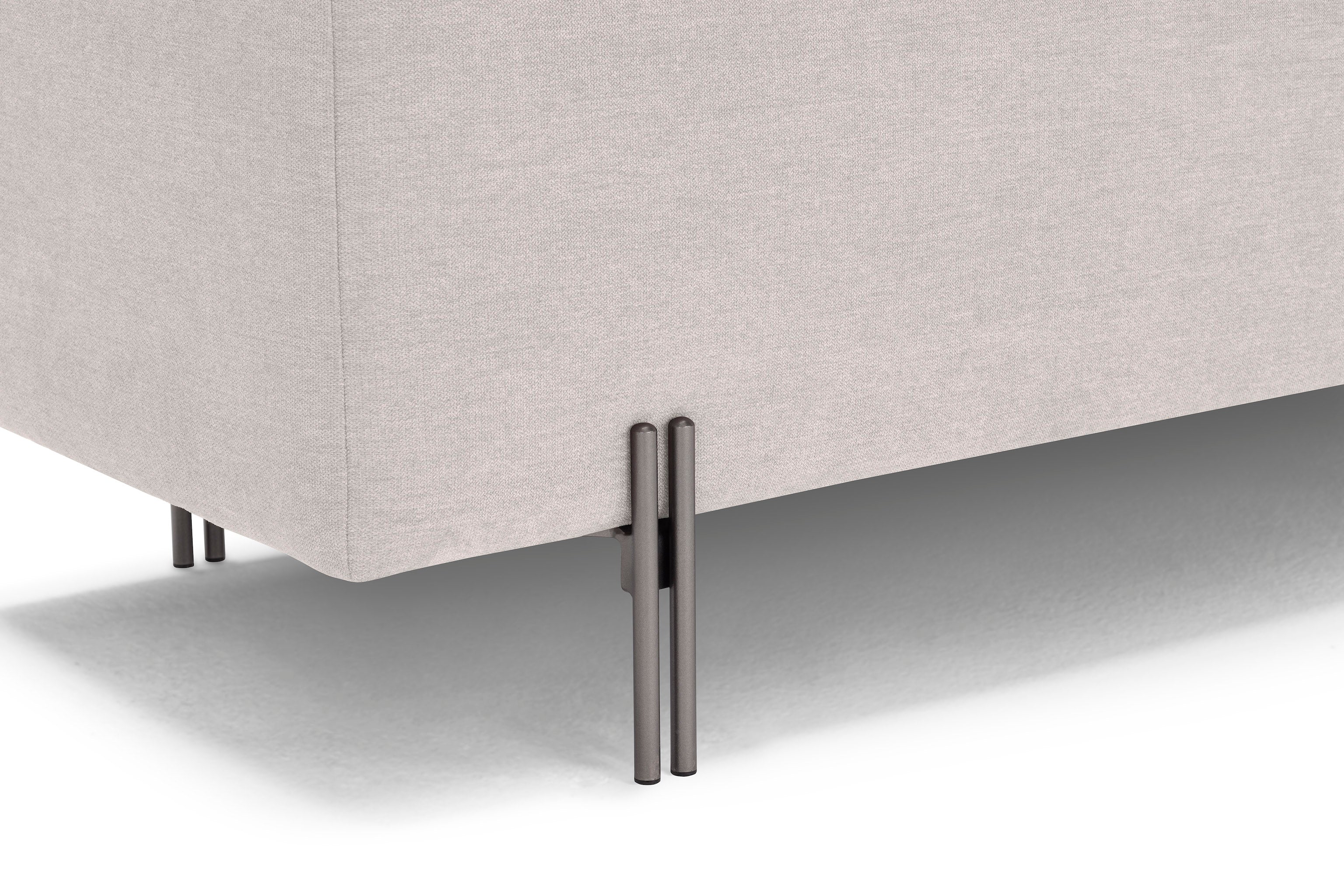 Banc SARDORELLA 110x45 cm rangement Made in Italy en tissu chenille beige