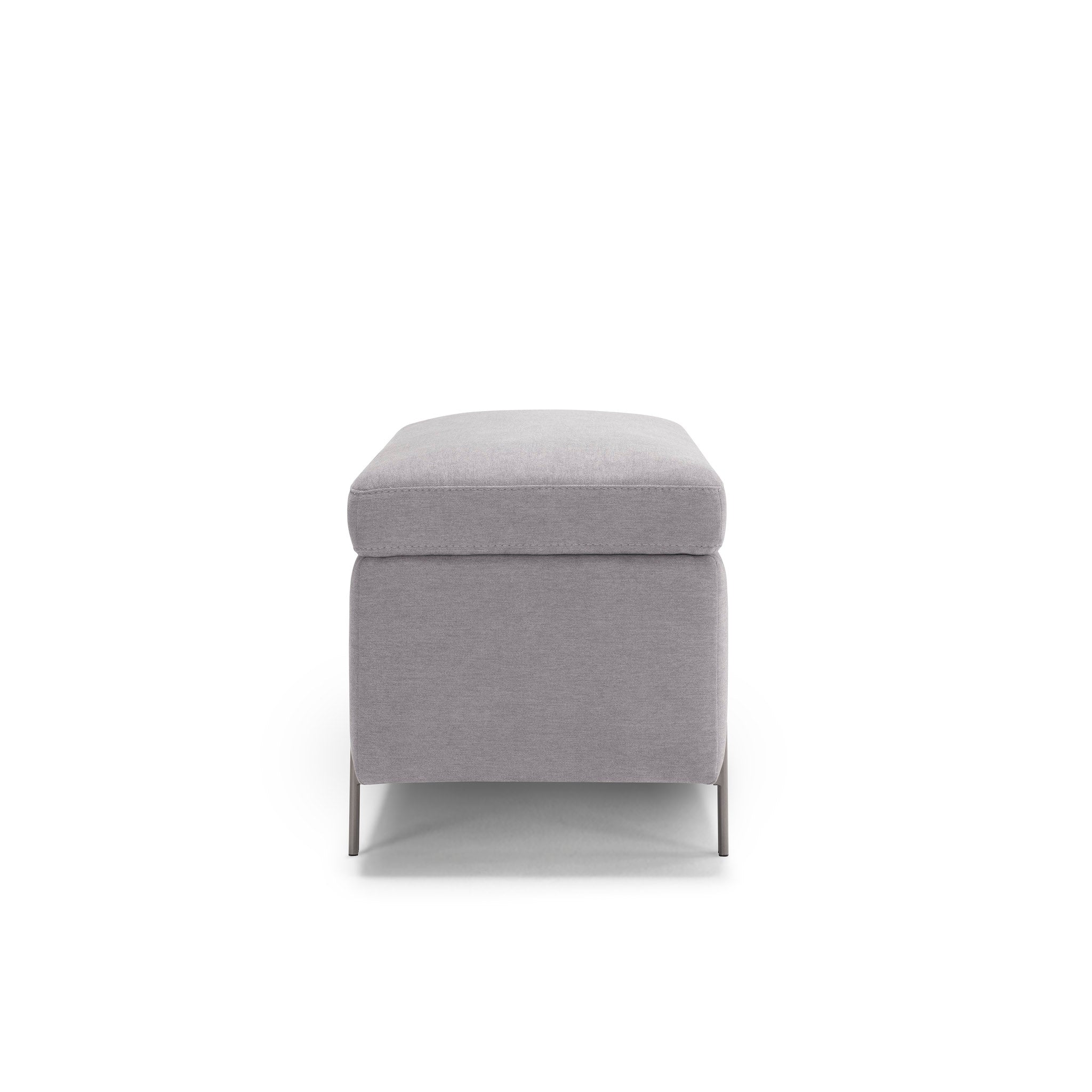 Banc SARDORELLA 110x45 cm rangement Made in Italy en tissu chenille gris clair