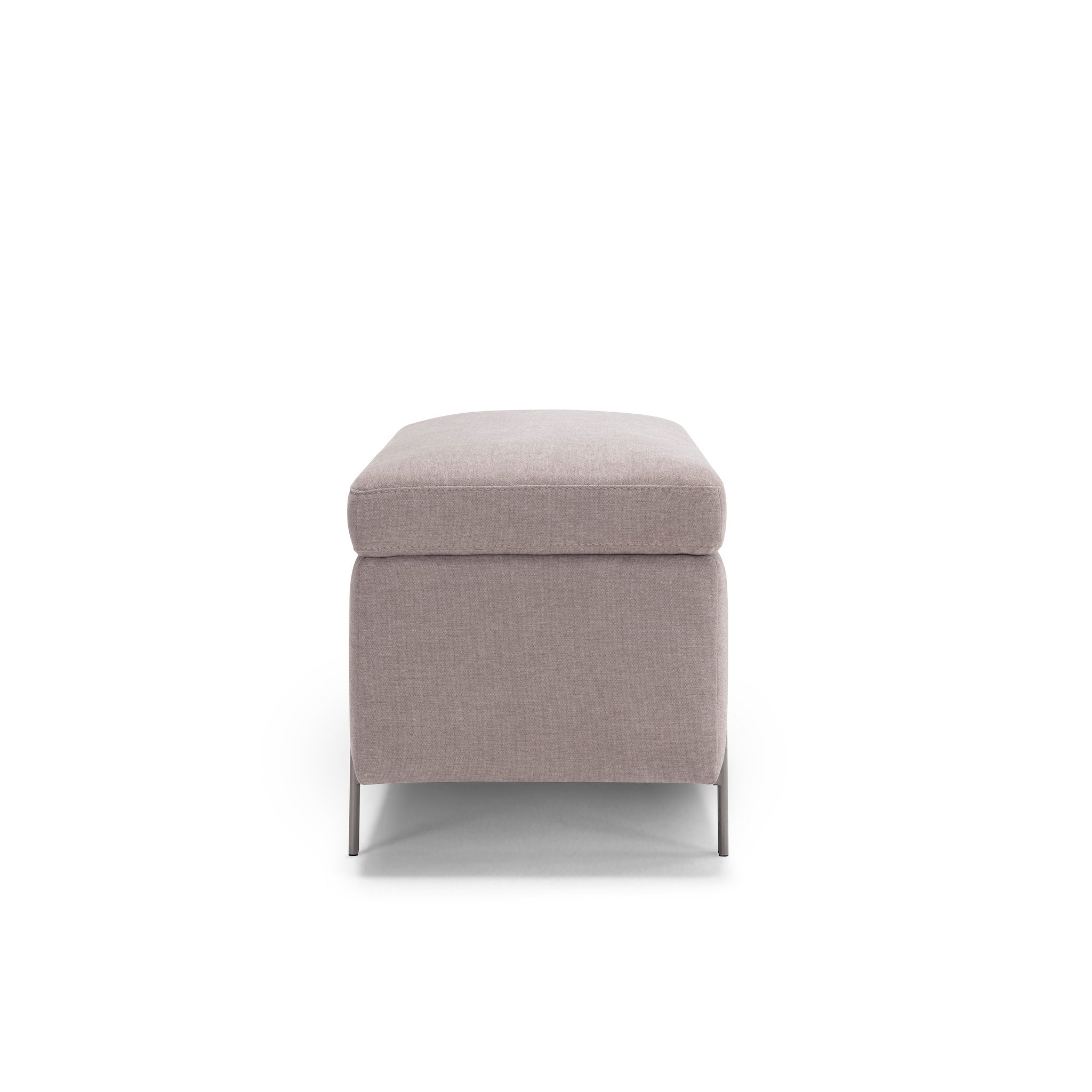 Banc SARDORELLA 110x45 cm rangement Made in Italy en tissu chenille gris tourterelle