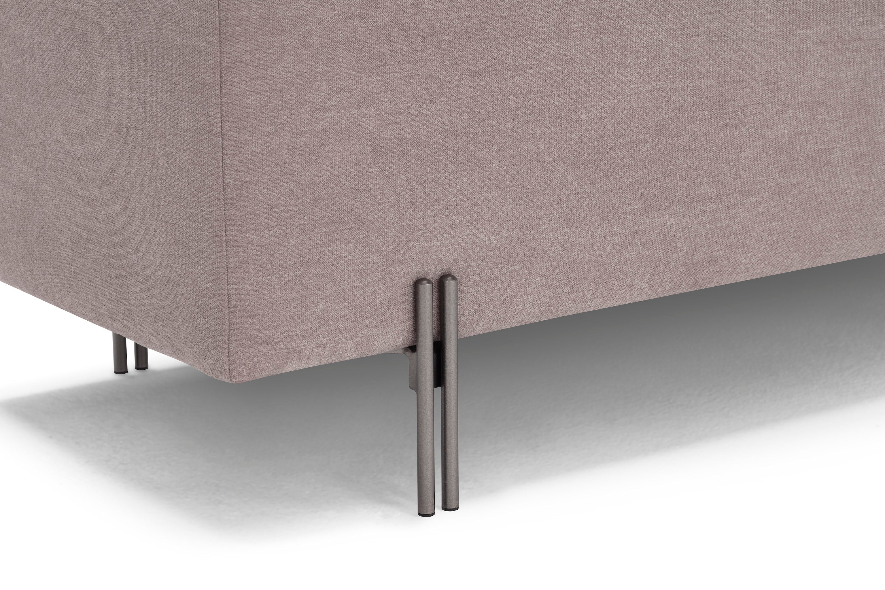 Banc SARDORELLA 110x45 cm rangement Made in Italy en tissu chenille gris tourterelle