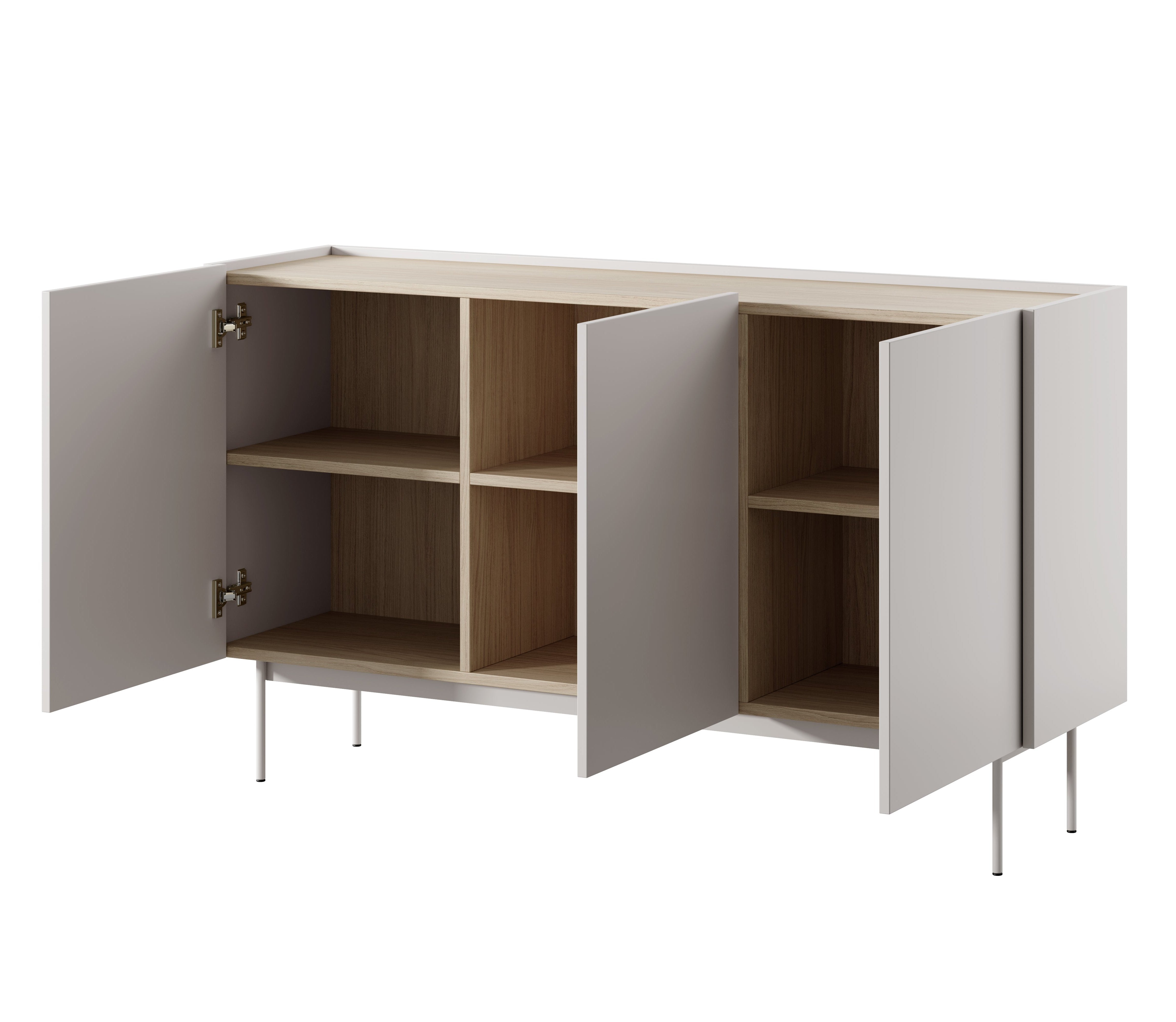 Buffet 3 portes en bois laminé Lago 144x83 cm