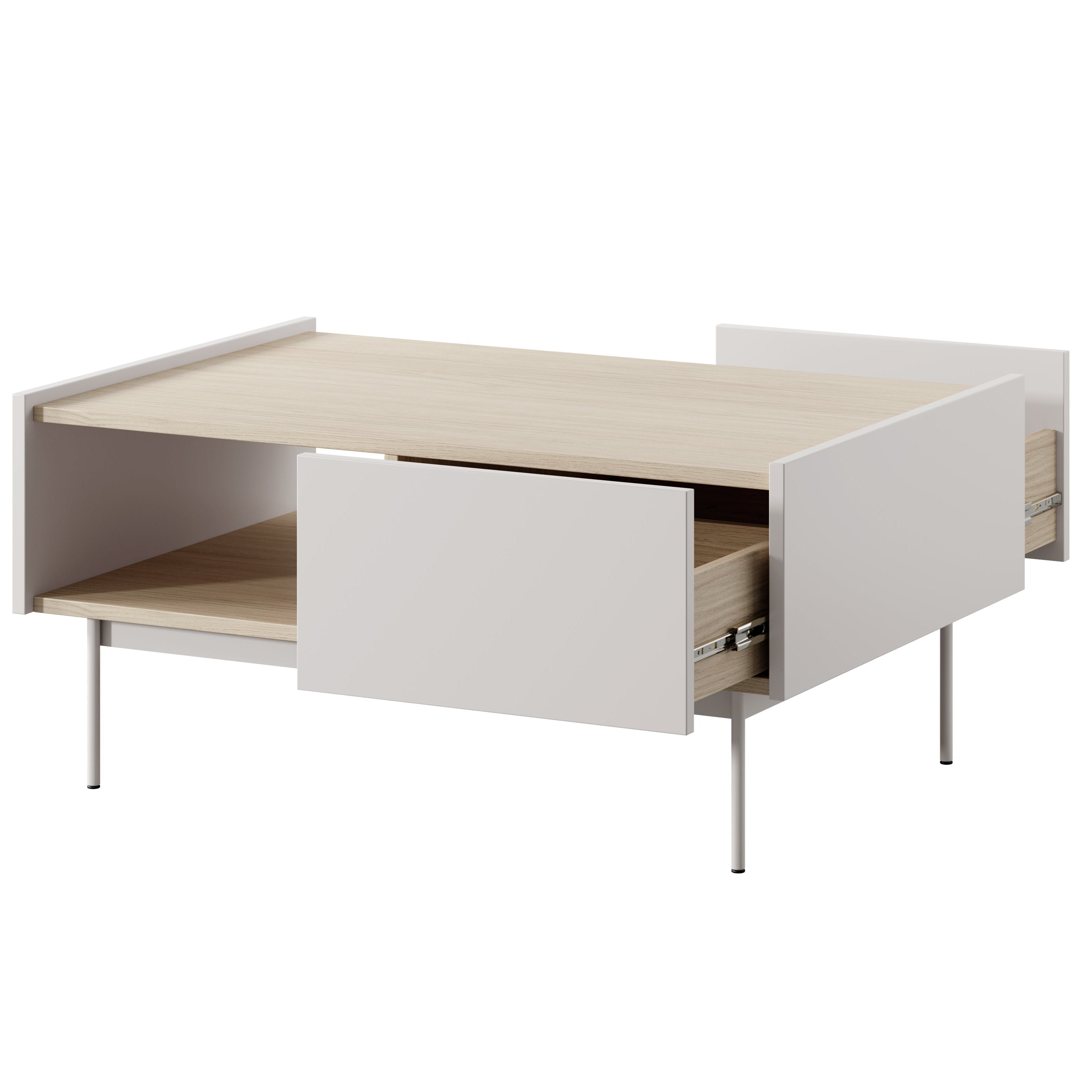 Table basse 2 tiroirs en bois laminé Lago 97x45 cm