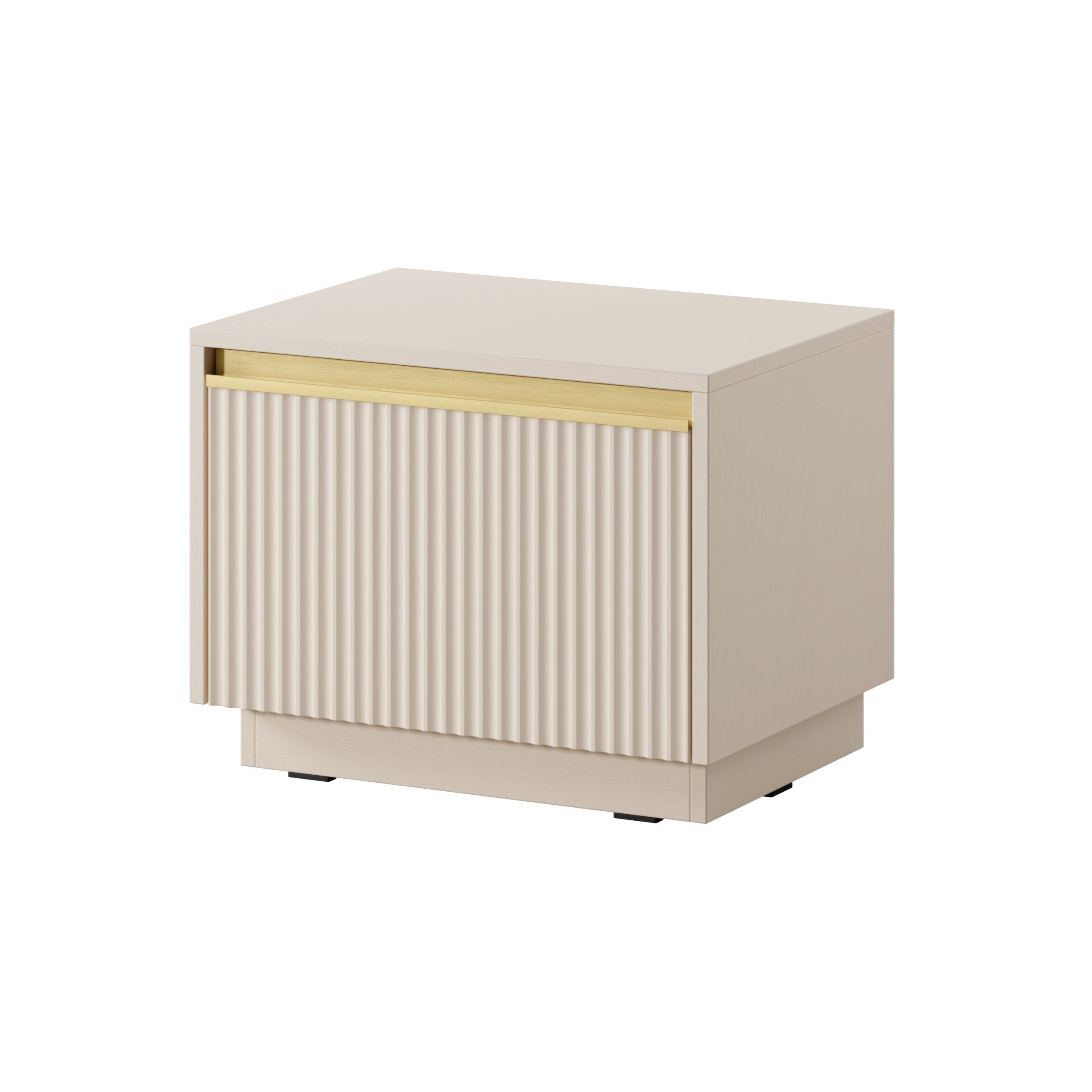 Table de chevet 1 tiroir en bois laminé doré 54x42 cm