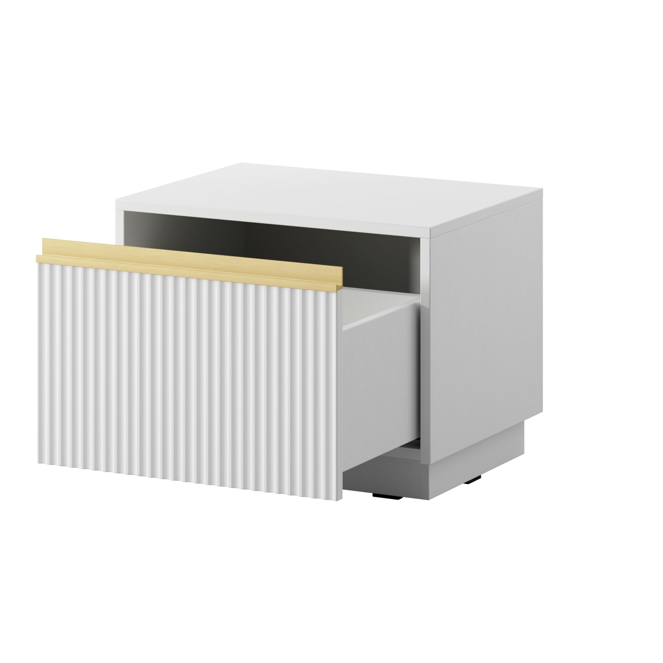 Table de chevet 1 tiroir en bois laminé doré 54x42 cm