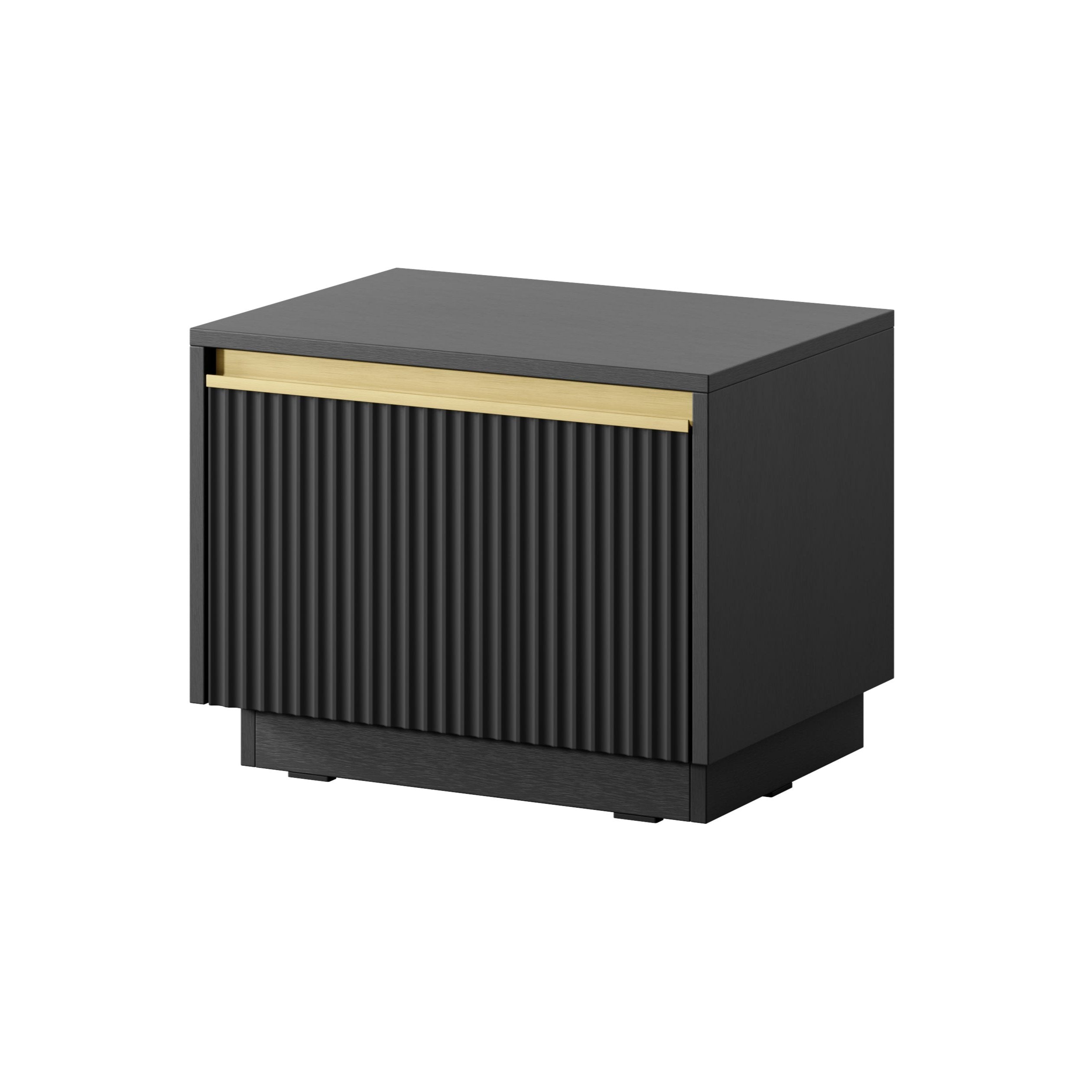 Table de chevet 1 tiroir en bois laminé doré 54x42 cm